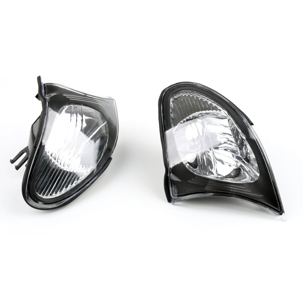 Areyourshop Corner Lights - Crystal Clear W/ Smoke Trim Fit For 02-05 BMW E46 3-Series 4Dr Euro