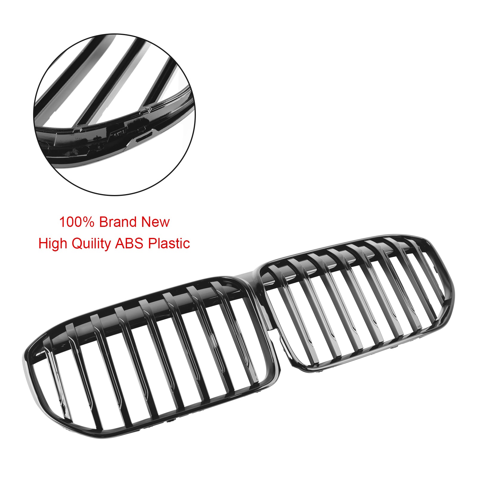 Calandre avant noire brillante à lamelles simples pour BMW Série 7 G11 G12 2019-2022