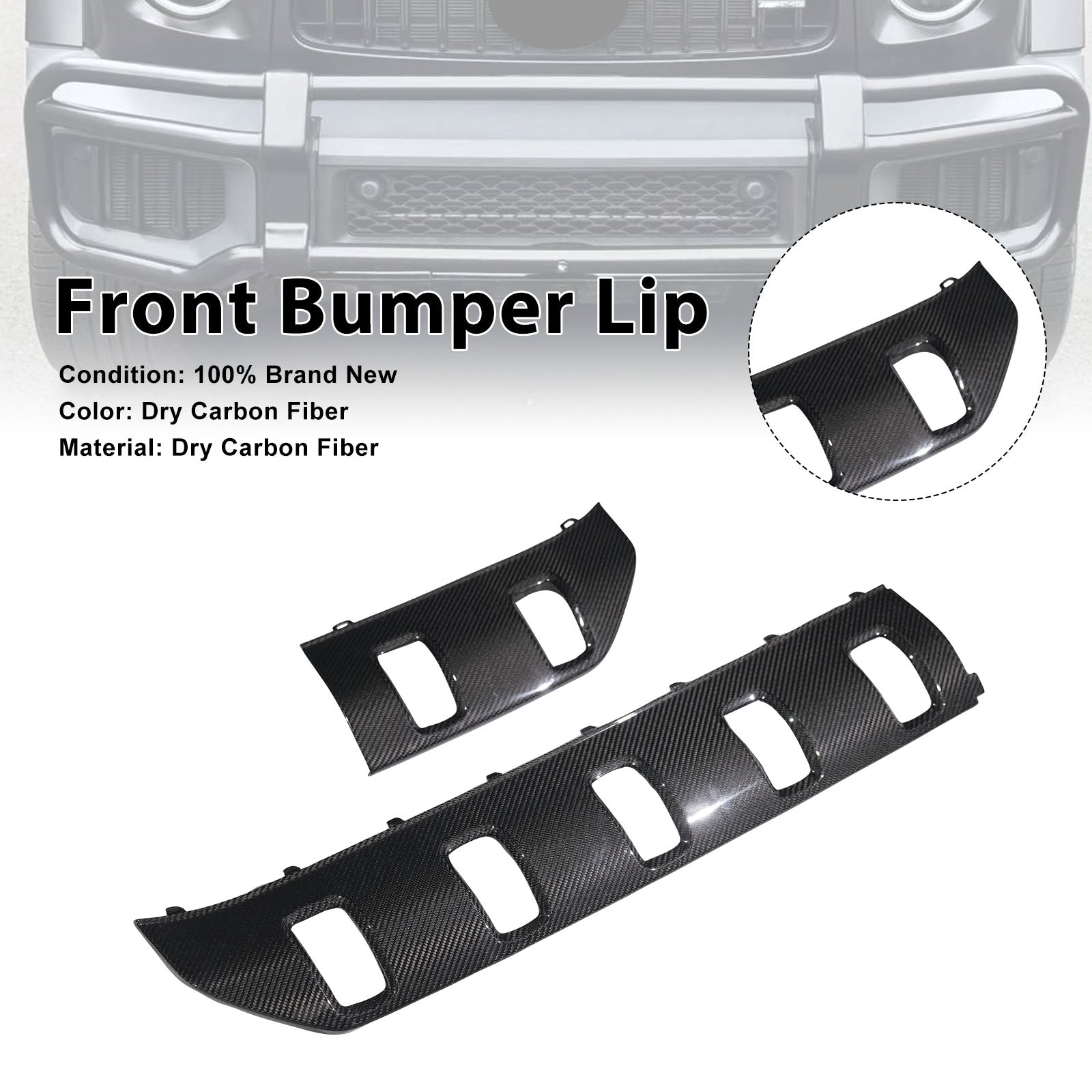 Dry Carbon Front Bumper Lip Chin Spoiler Fit Benz G Class W465 G63 2025-2026