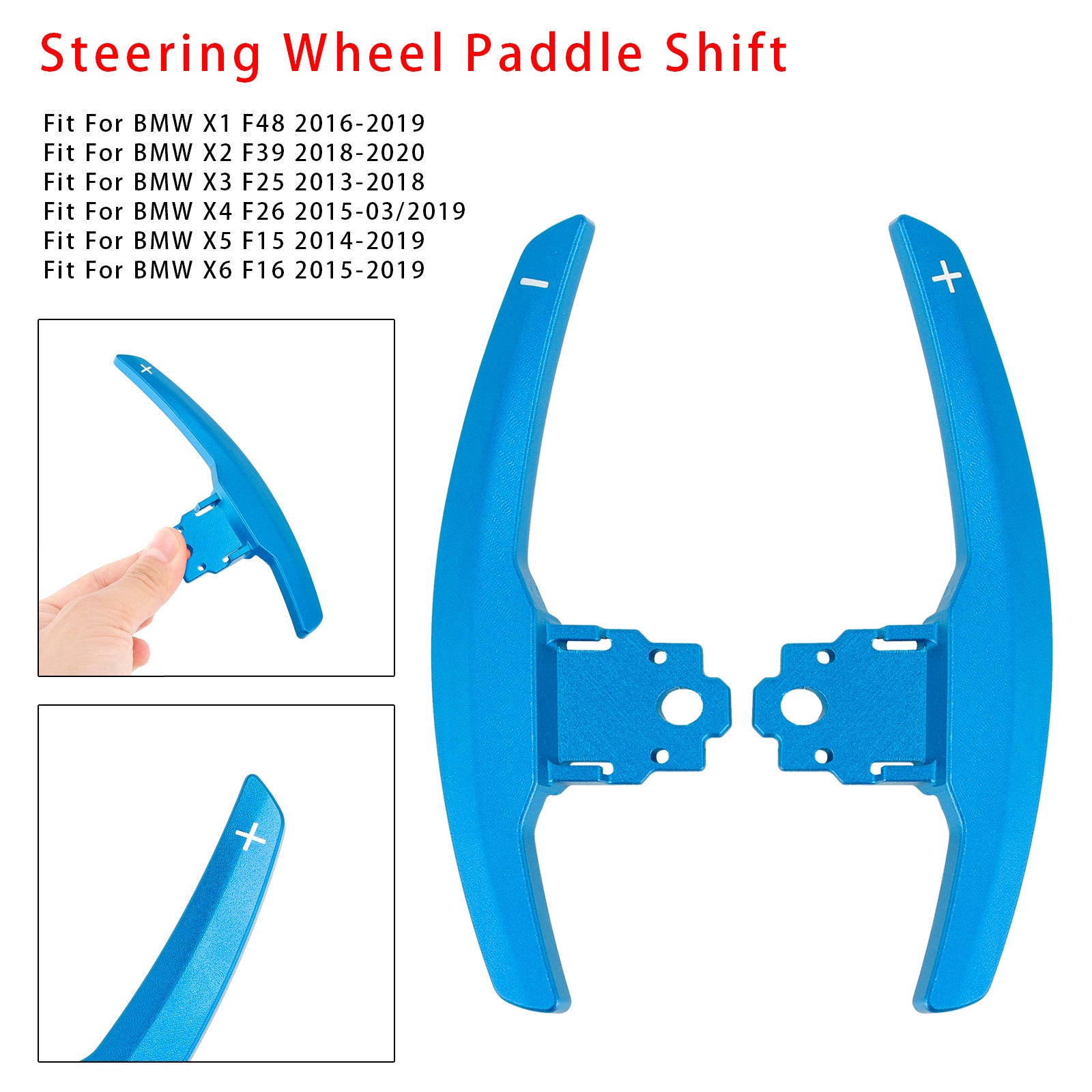 Paddelväxelförlängning för BMW F-serie F30 F31 F32 F10 X3 X5 aluminiumblå