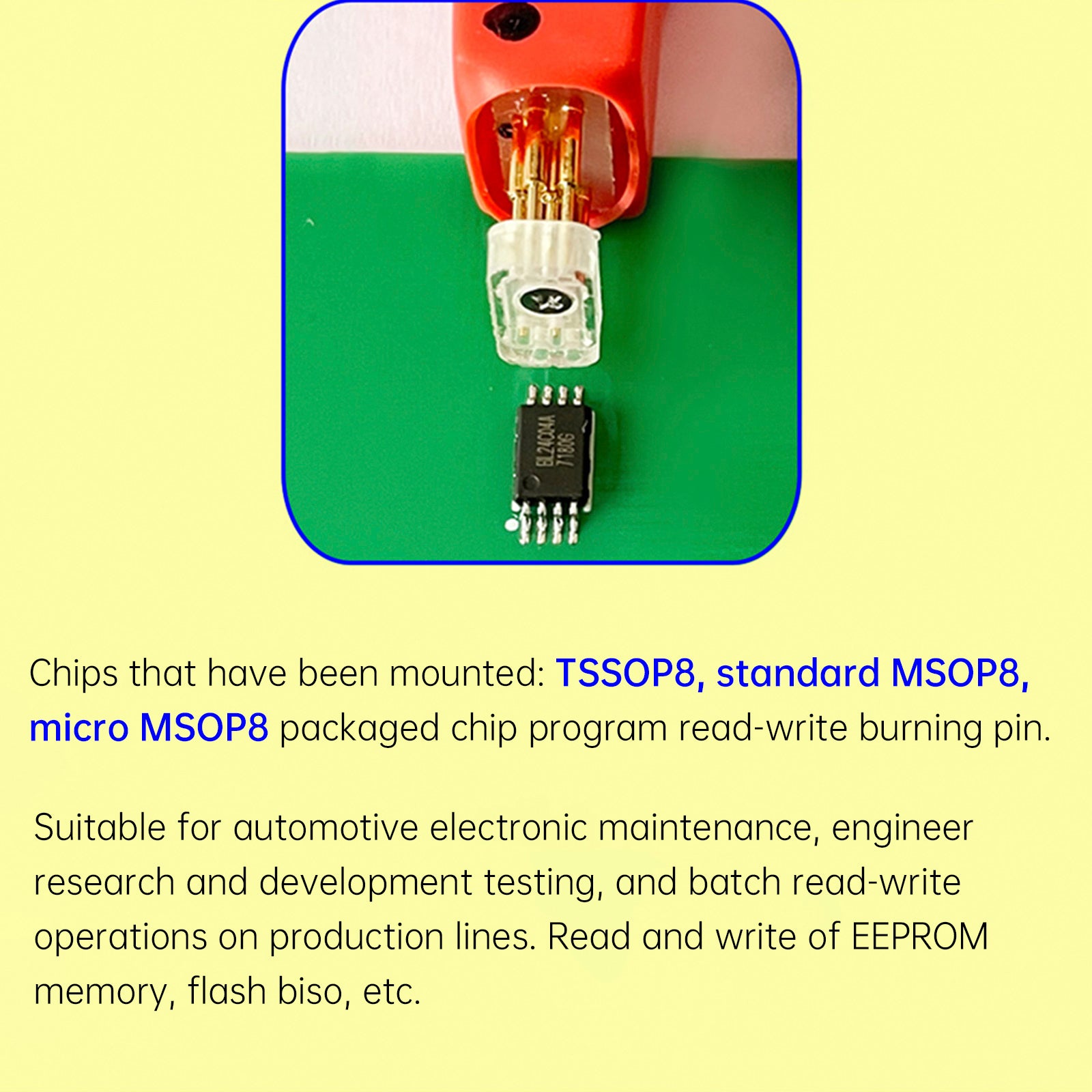 TSSOP8/MSOP8 Chip Burn Test Probe Micro Chip Veerpen Autoverbindingskabel