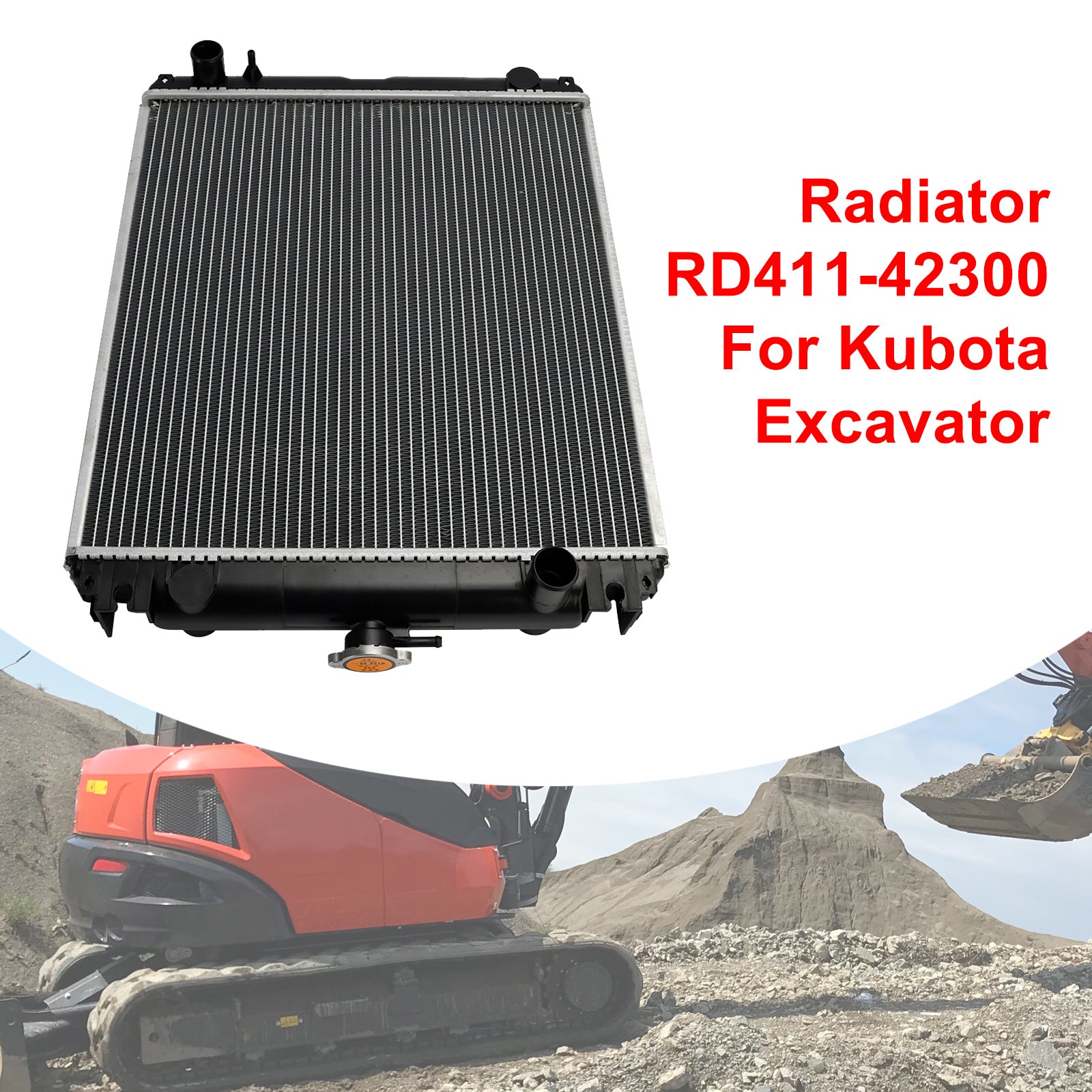 Radiateur d'excavatrice Kubota KX121-3S KX161-3 U50-3 U45-3ST U45-3 RD411-42300