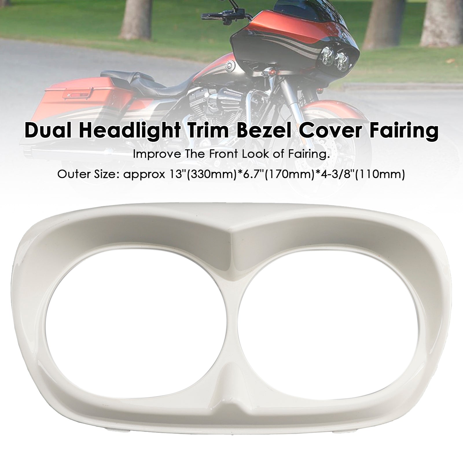 Dual Headlight Trim Bezel Cover Fairing For Road Glide 1998-2013