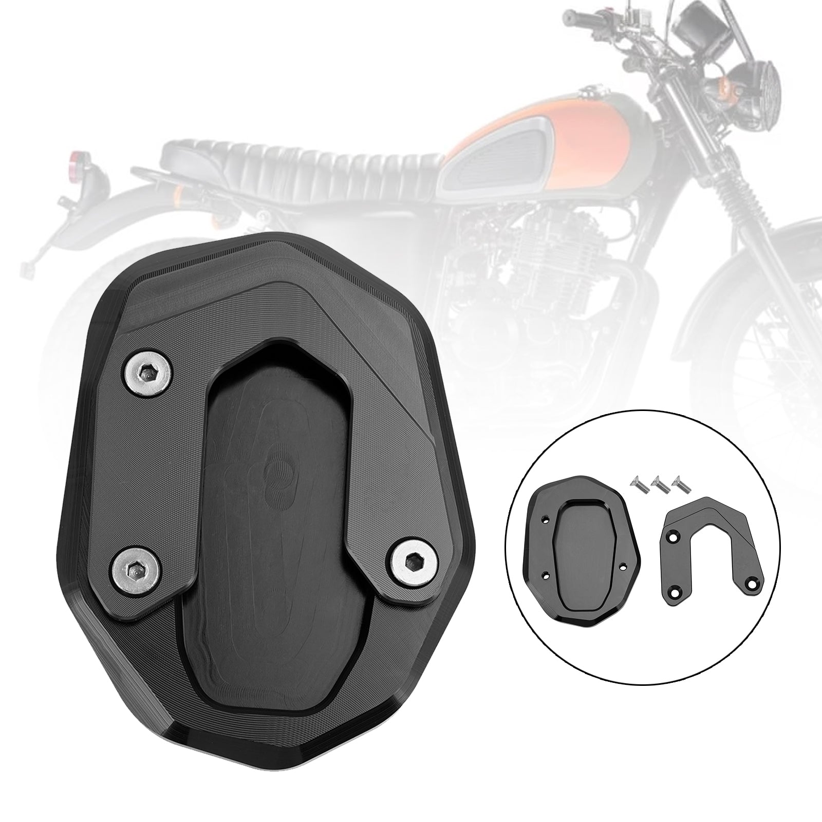 Coussin de plaque d'agrandissement de béquille adapté à Ducati Scrambler 400/800/1100 2015 – 2020