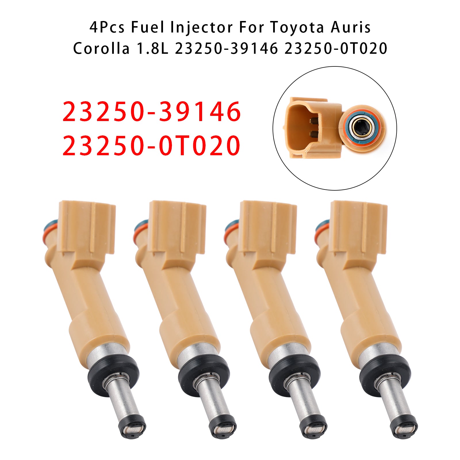 4Pcs Fuel Injector For Toyota Auris Corolla 1.8L 23250-39146 23250-0T020