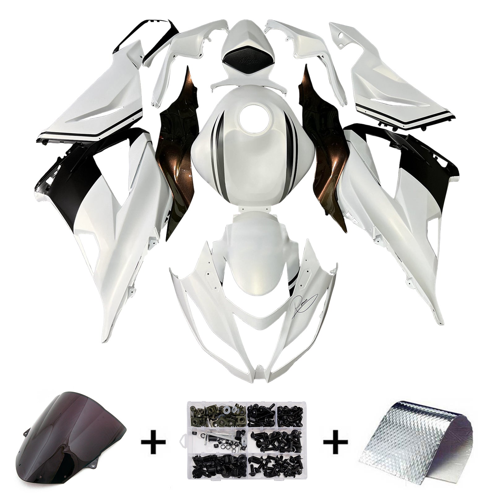 Injeksjon Fairing Kit Bodywork Plast Abs Fit for Kawasaki ZX6R 636 2013-2018