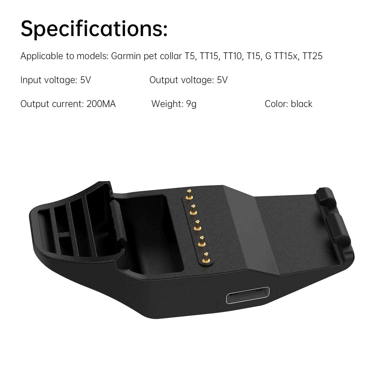 Kábel nabíjania základnej nabíjačky pre Garmin Pet Collar T5/TT15/TT10/T15 G TT15X TT25