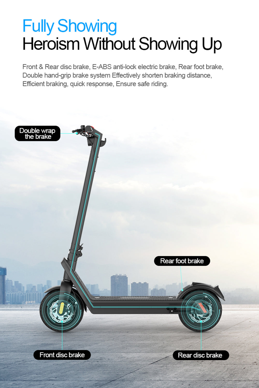 10" Folding Electric Scooter 500W 70KM Range 40km/h For Adult City Commute