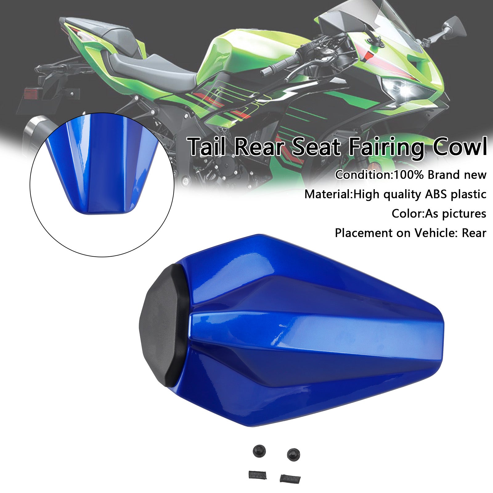 2019-2025 Kawasaki ZX6R ZX-6R Racing tail Baksätes kåpa