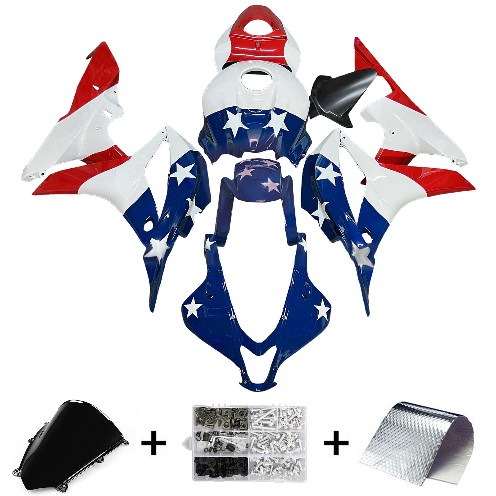 Injektionsmässa Kit Bodywork Plastic ABS för Honda CBR600RR 2007-2008 F5