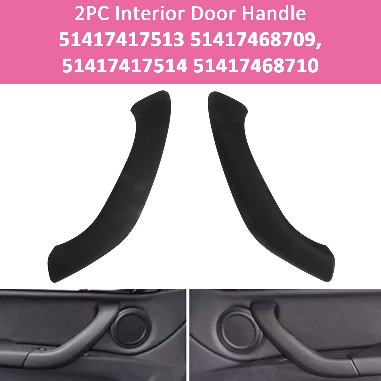 2PC Interior Door Handle 51417417513 For BMW X2 F39 2016-2020 X1 F48 F49 2016-2020