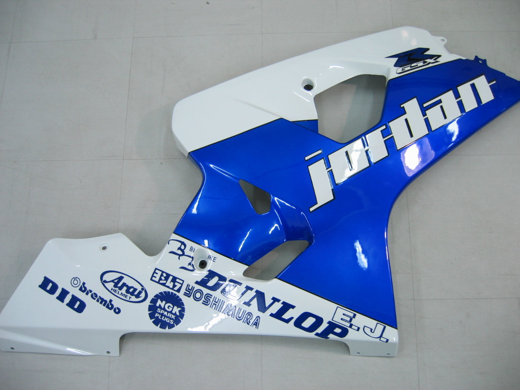 2004-2005 GSXR 600/750 White Blue Bodywork Fairing ABS Injection Molded Plastics Set Generic