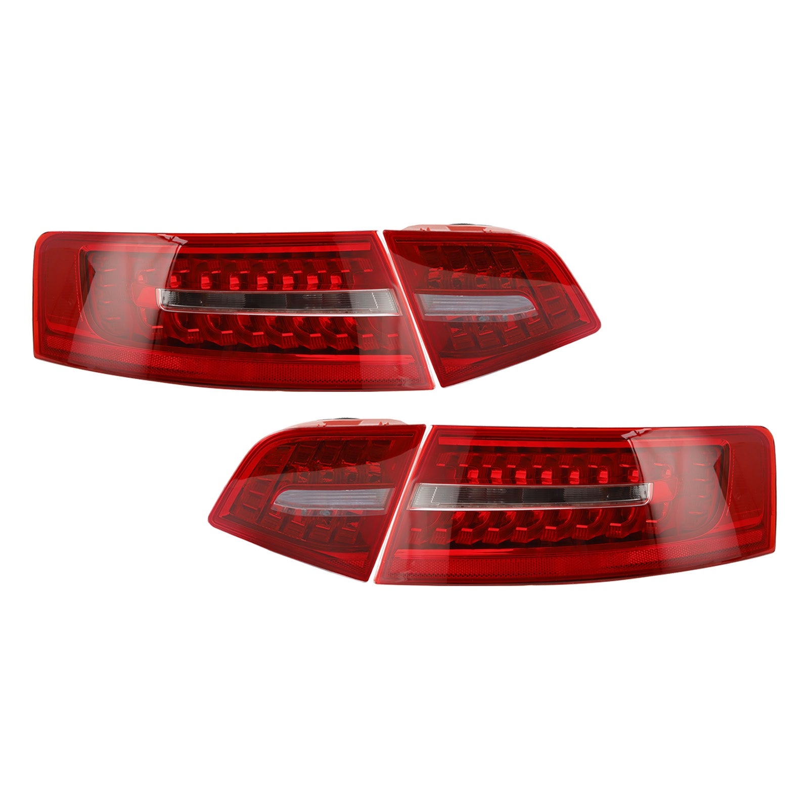 4 Stuks Binnenste + Buitenste Kofferbak Led-achterlicht Lamp Voor Audi A6 C6 Sedan 2009-2011