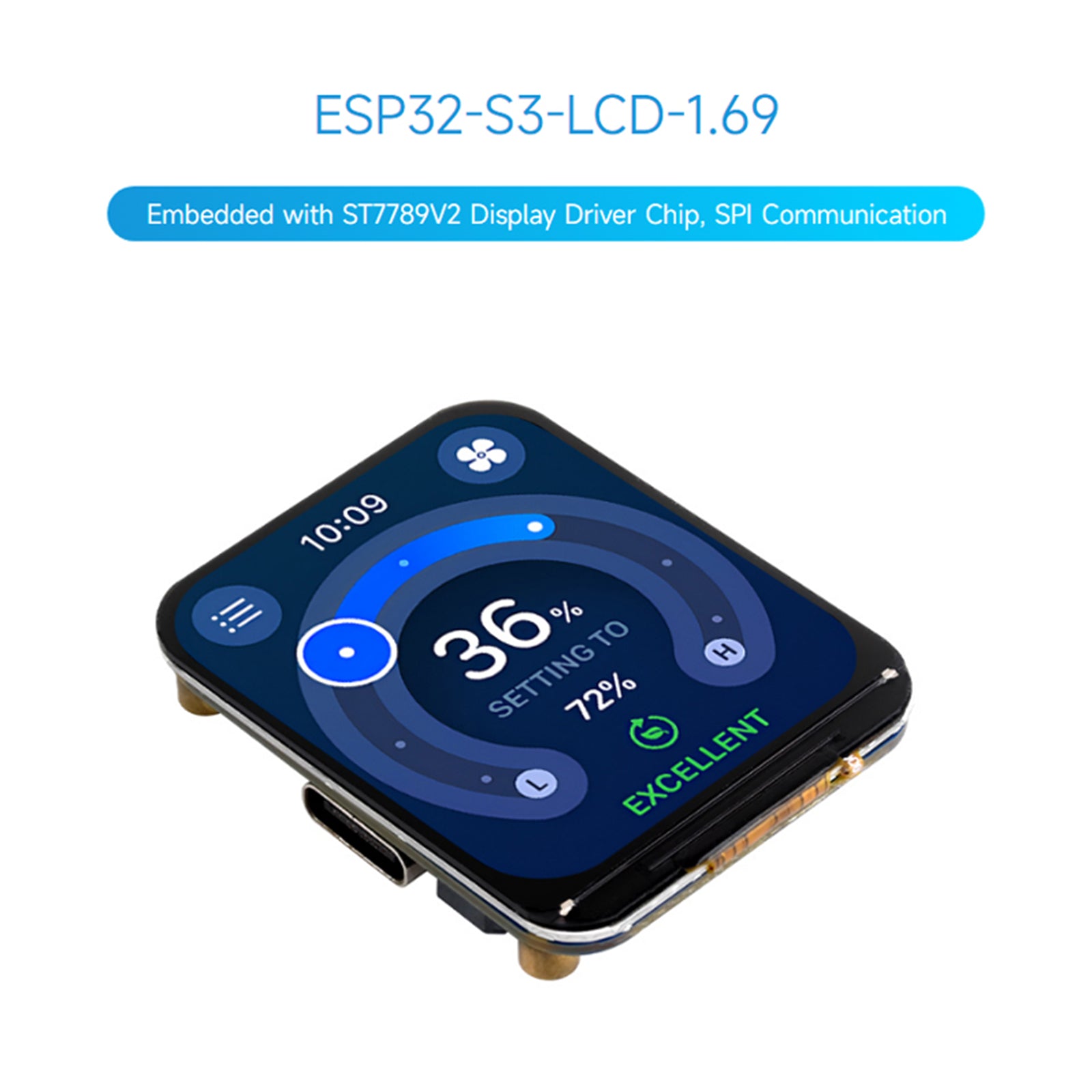 ESP32-S3 1,69 inch touchscreen-ontwikkelbord 240 MHz processor WIFI Bluetooth