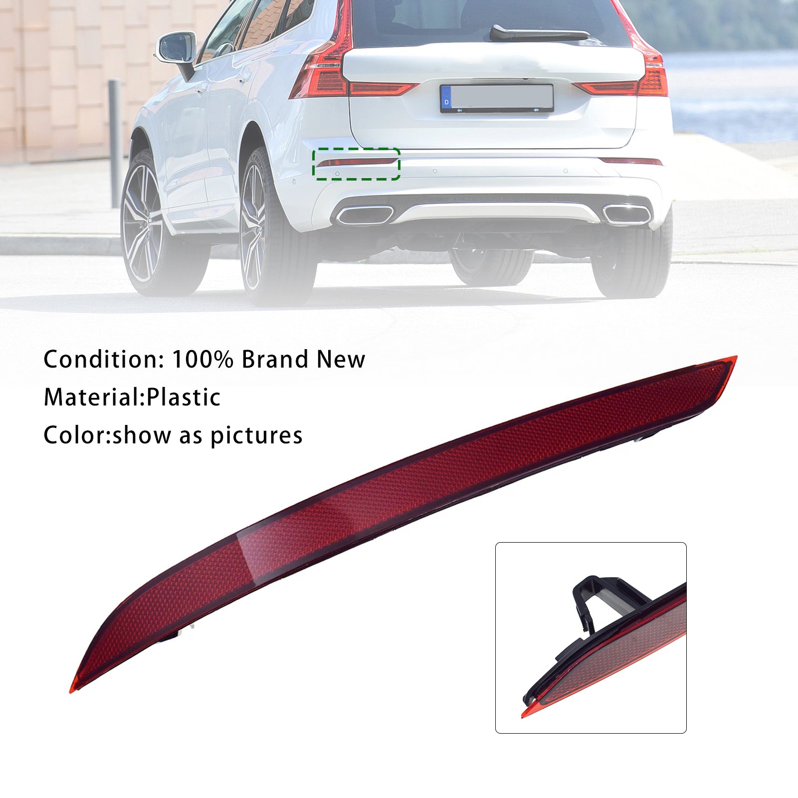 2018-2023 Volvo XC60 Left Side Rear Bumper Reflector 31656677