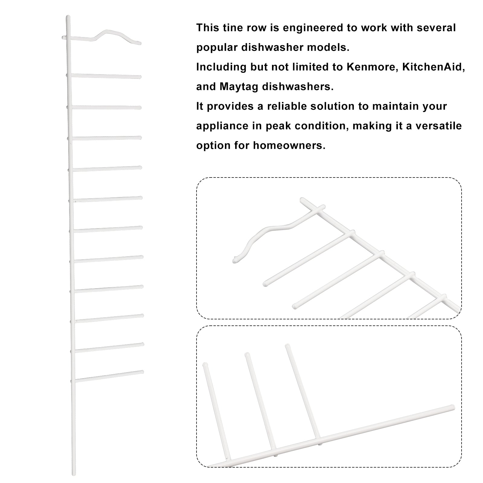 Reemplazo AP5951430 WP8051250 Fila de púas del lavavajillas W10728160 Para Kenmore/KA/Maytag