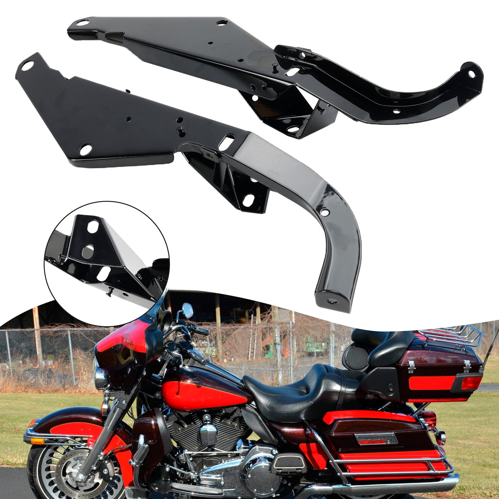 Supports de montage pour carénage de tête Harley Touring Electra Glide FLHT et Street Glide FLHX 1996 – 2013