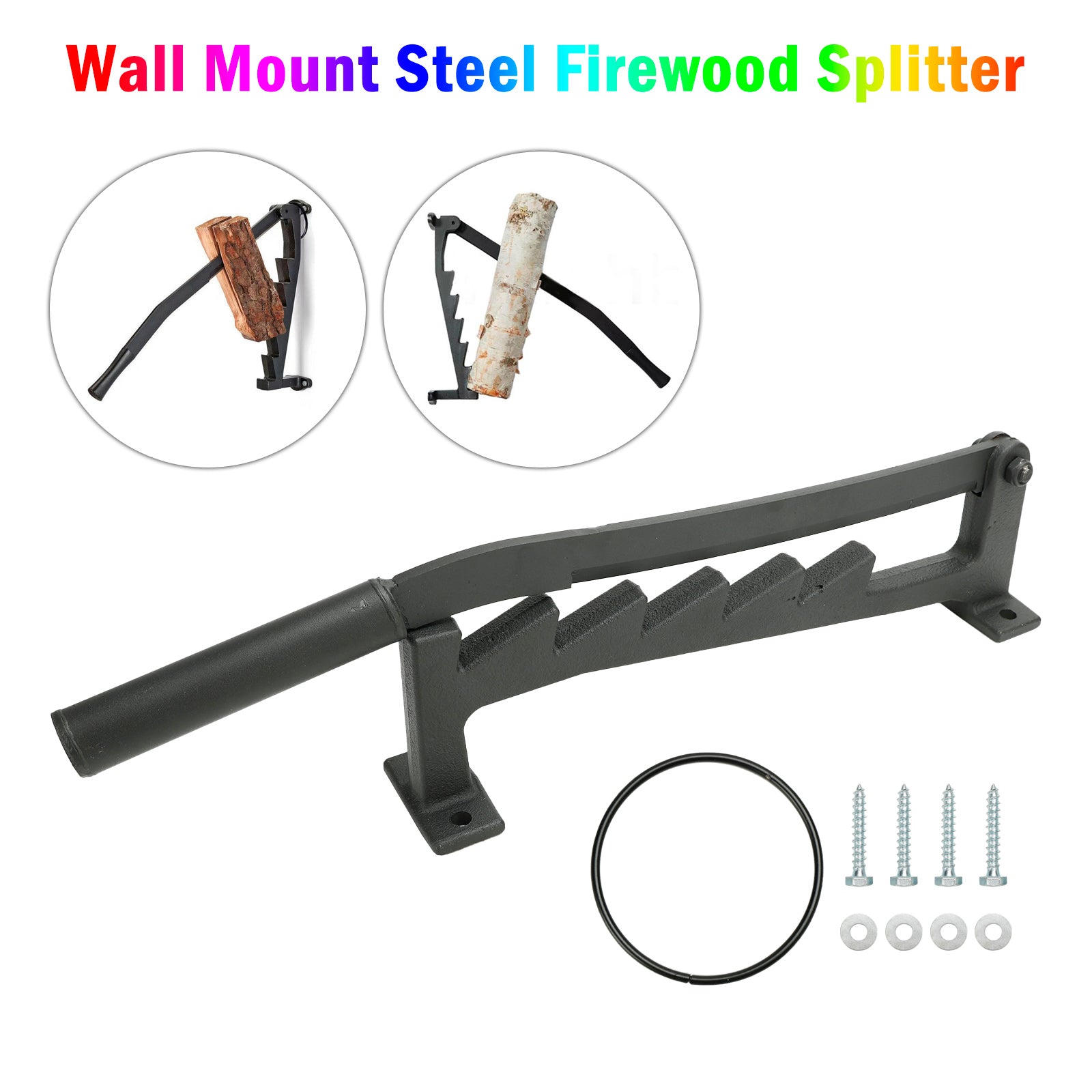 Wall Mount Steel Firewood Splitter Kindling Wood Cracker Cutting Tool for Home