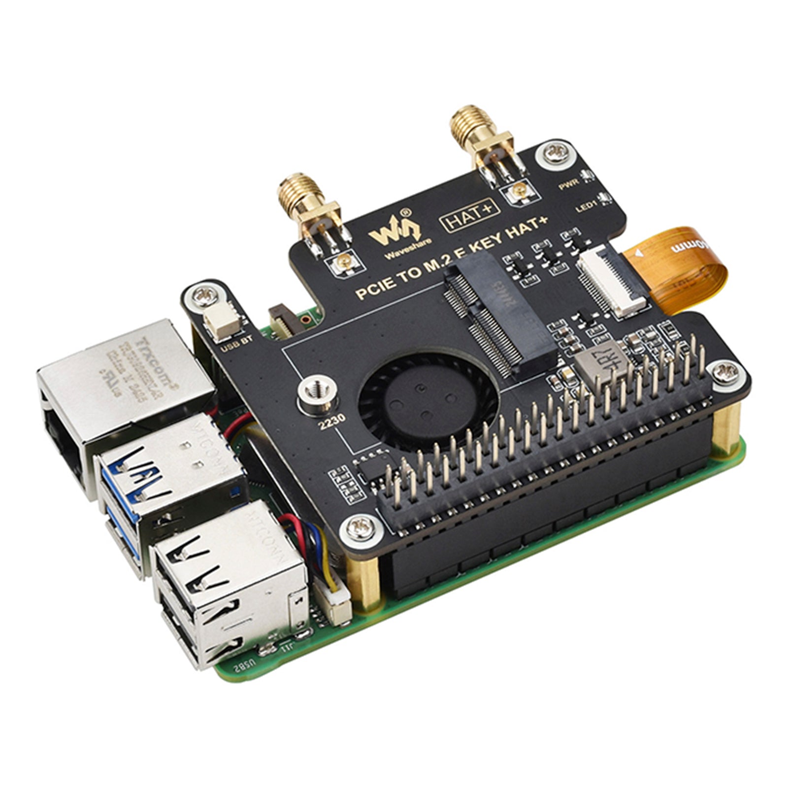 Placa de expansión Raspberry Pi 5 PCIe a M.2 E Key para tarjeta de red inalámbrica NGFF