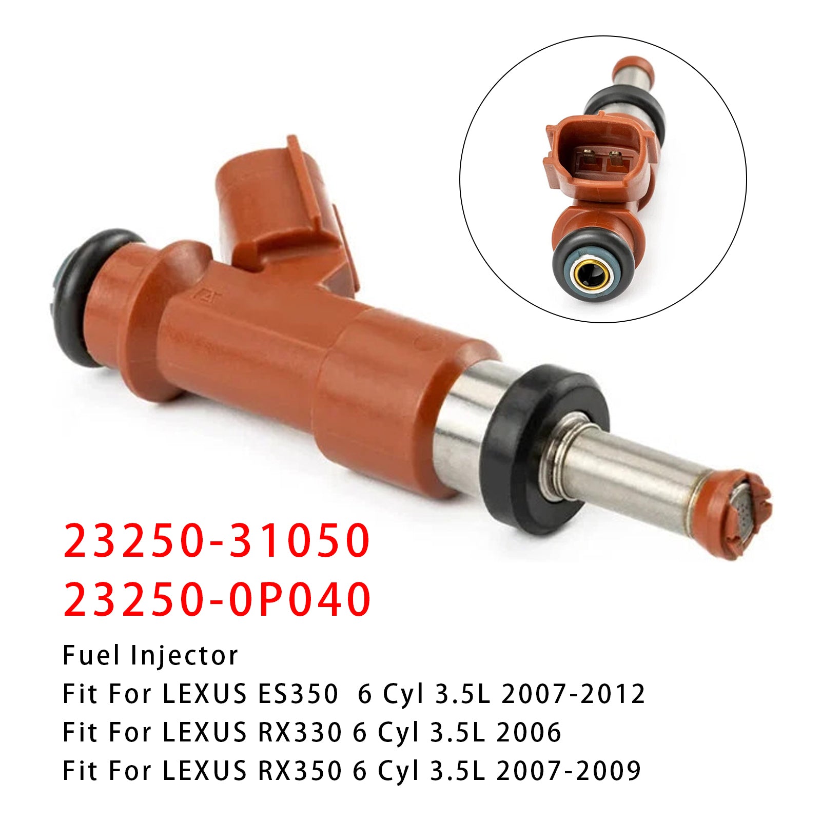 1Pcs Fuel Injector For Toyota Camry Sienna Lexus RX350 3.5L V6 07-15 23250-31050