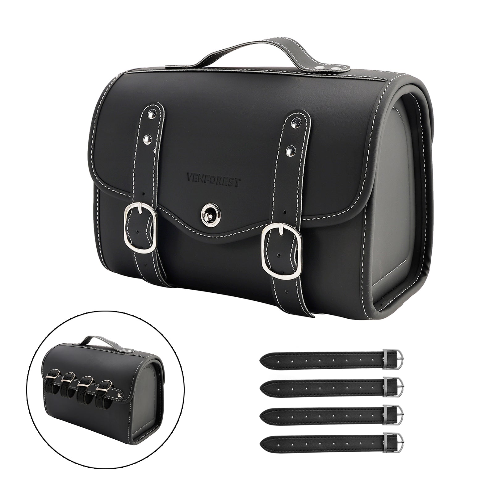 PU SACO LADEIRA BACO DE BACO DE COMPRIMENTO DE BABALIAÇÃO BRANCO PARA SCOOTER WHITE