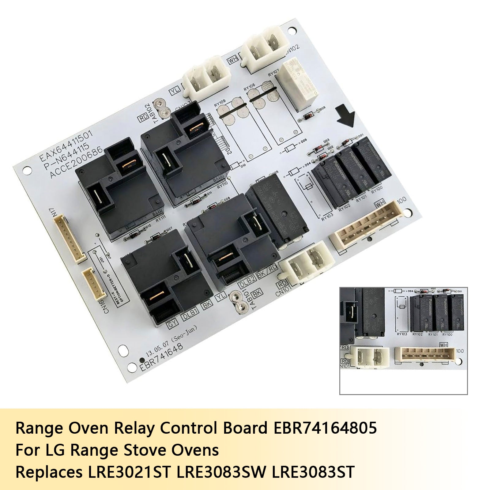 Relaisbesturingskaart EBR 74164805 voor LG-fornuis/fornuis/ovens