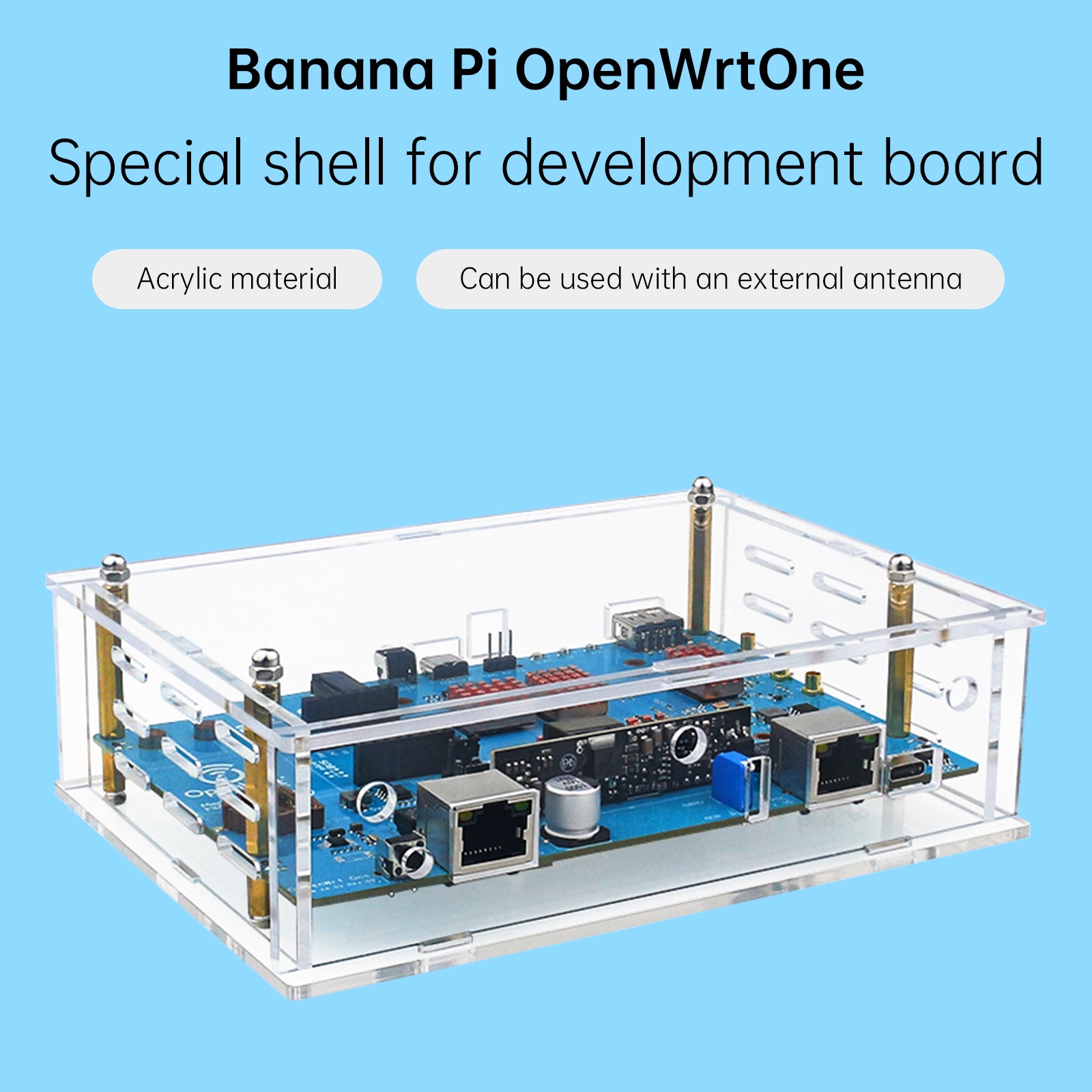 Banana Pi Openwrt One Shell Acryl Transparante Beschermende Shell Externe Antenne