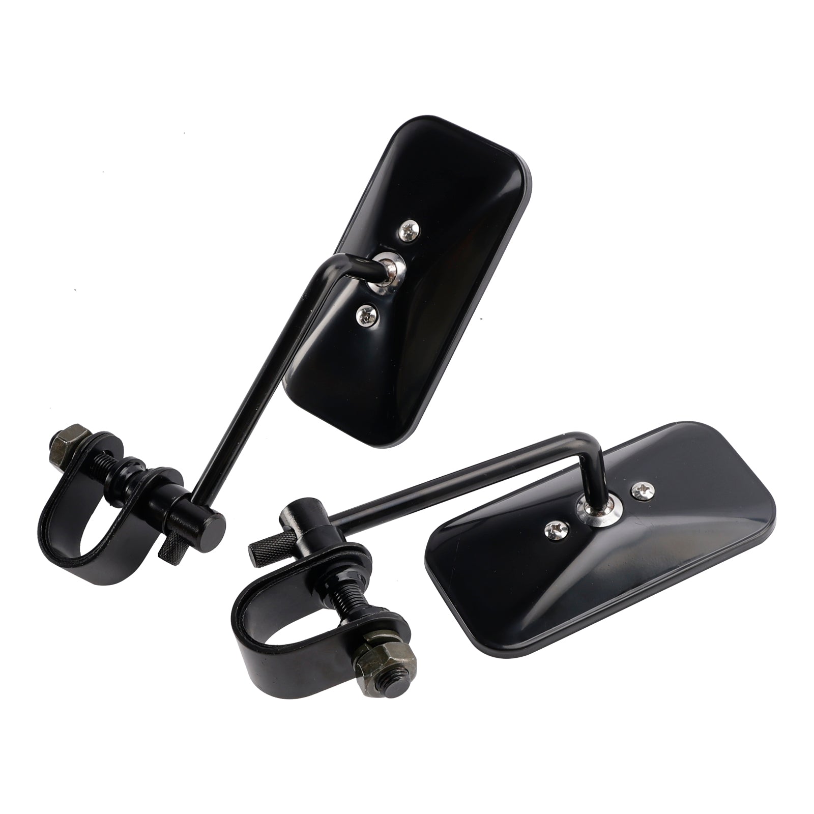 Starý školský štýl obdĺžnikový upínací zrkadlá čierny bratstyle