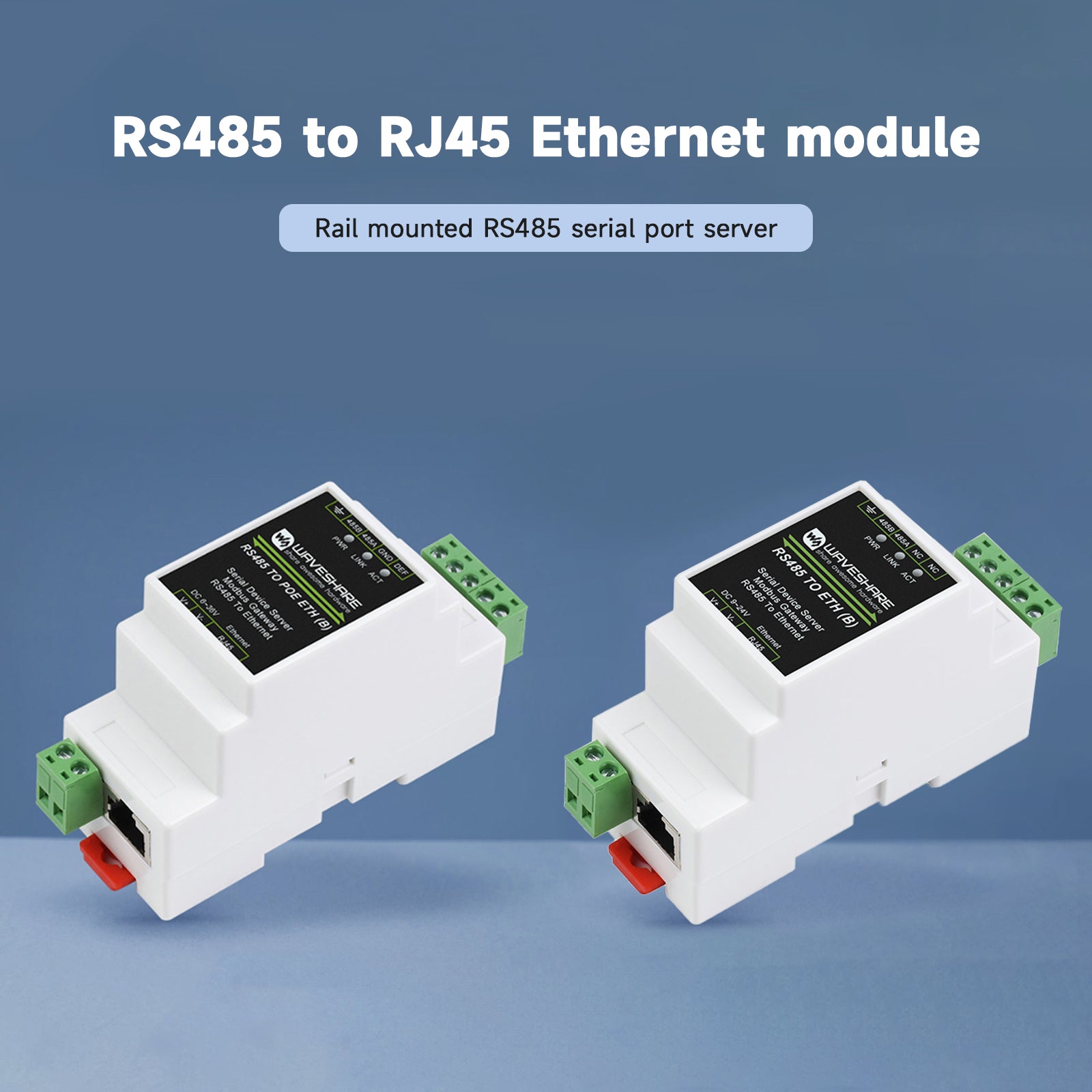 Industrial Grade RS485 to RJ45 Ethernet Module Multi-Host to Serial Port Server