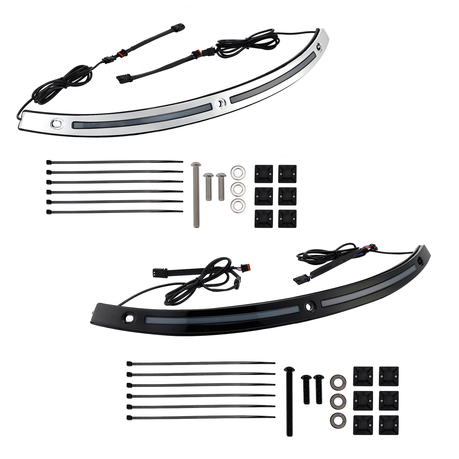 2014+Touring Electra Glide Street Glide Ultra Limited LED Running Turn Signal Light Windshield Trim