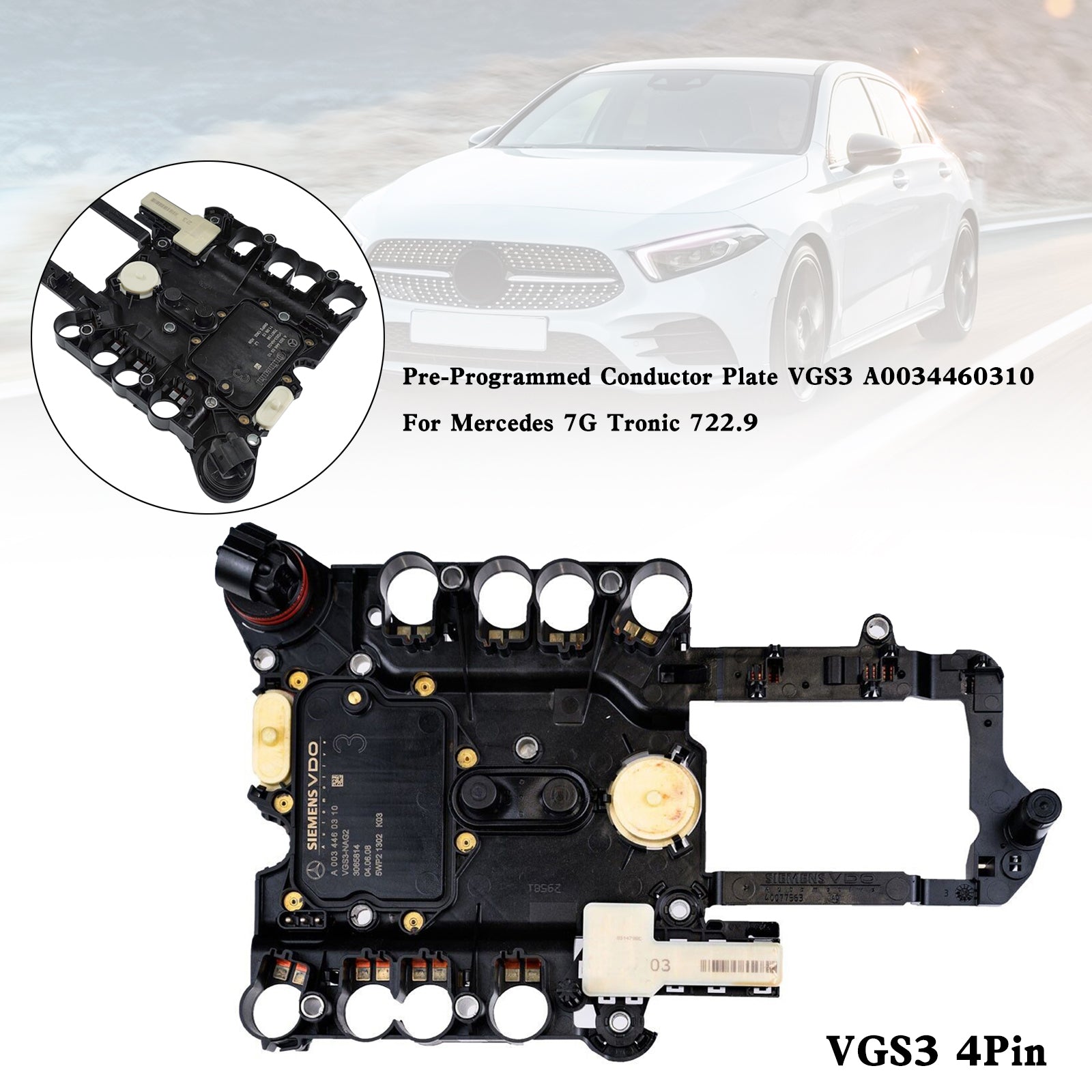 2000- MERCEDES A CLASS 7 SP R/AWD L4 2.2L V6 2.5L 3.0L 3.5L V8 6.3L Pre-Programmed Conductor Plate VGS3 A0034460310