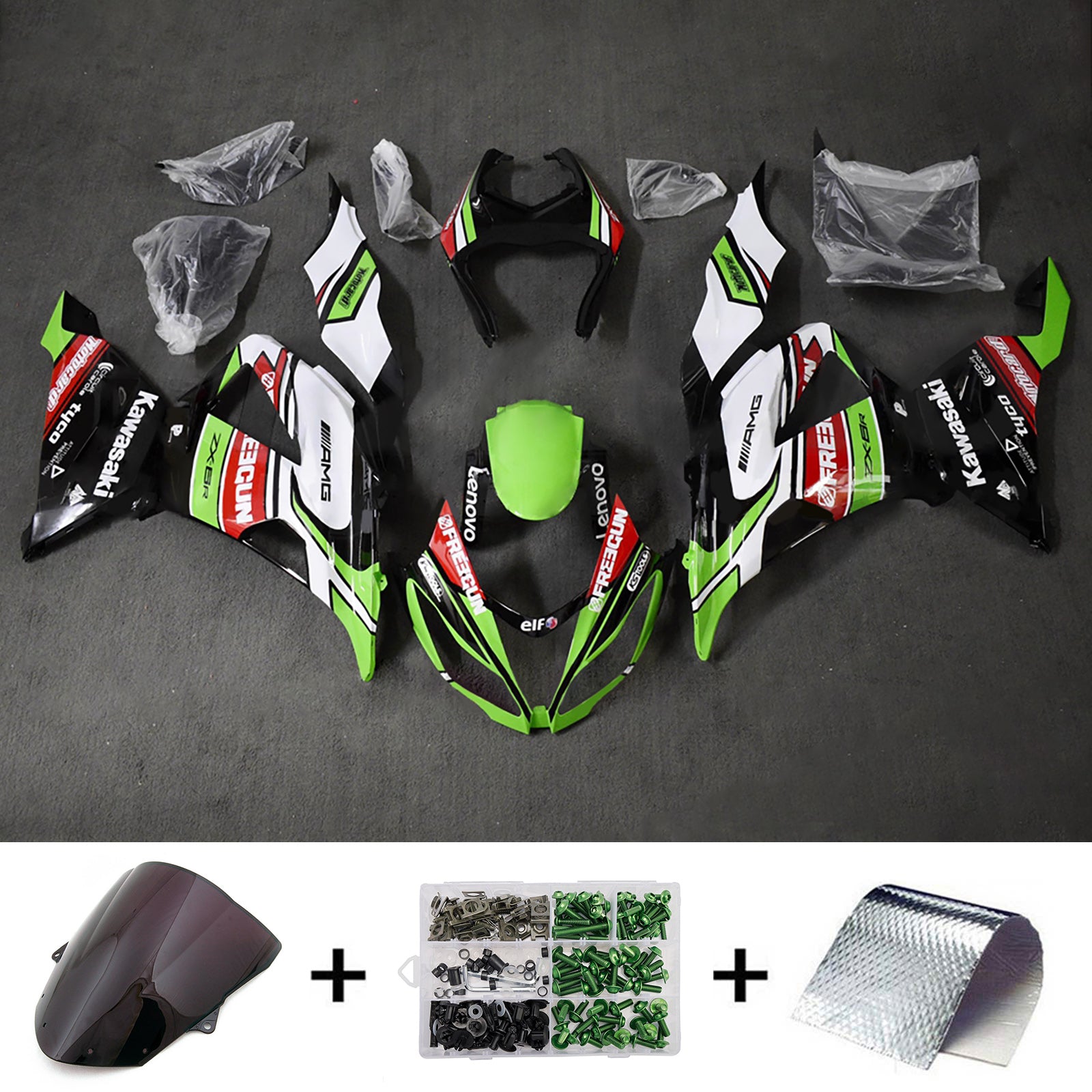 Injection Fairing Kit Bodywork Plastic ABS fit For Kawasaki ZX6R 636 2013-2018
