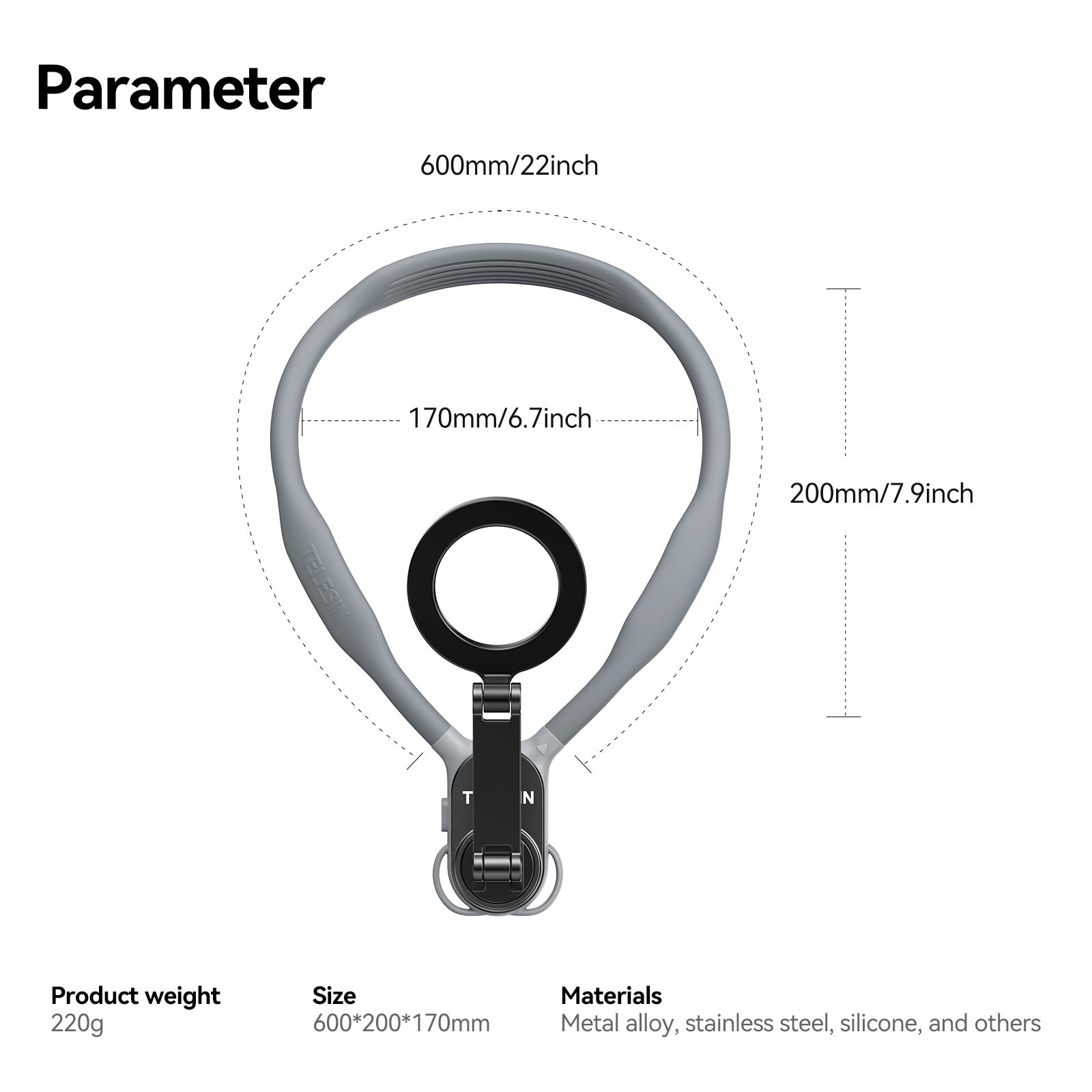 Magsafe mobiele telefoon magnetische nekhalterbeugel Quick Release schokabsorptie