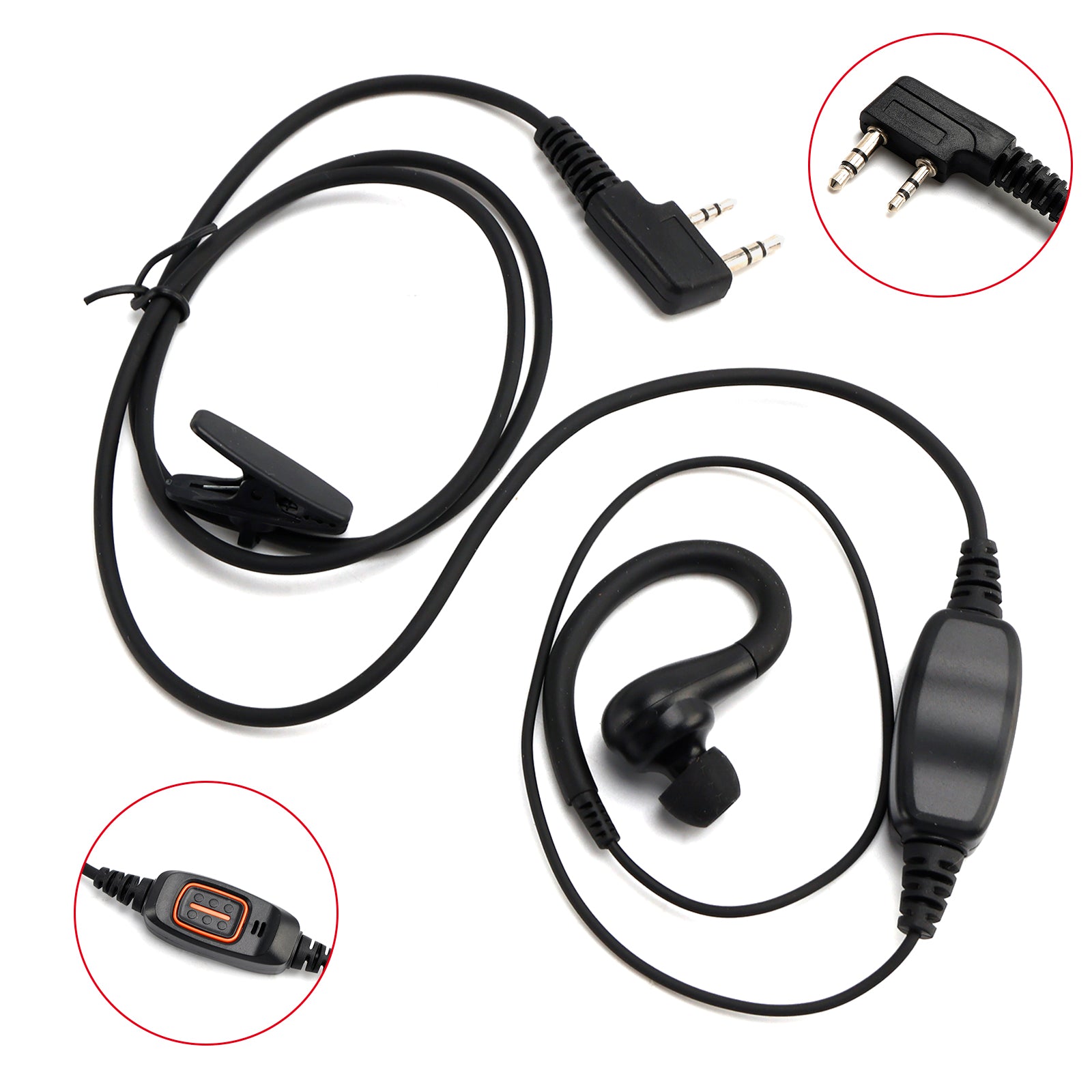 Casque à crochet d'oreille bicolore K-029 636, pour TK-220 TH-F6 RPV516A KG-UVD1P TG-2AT