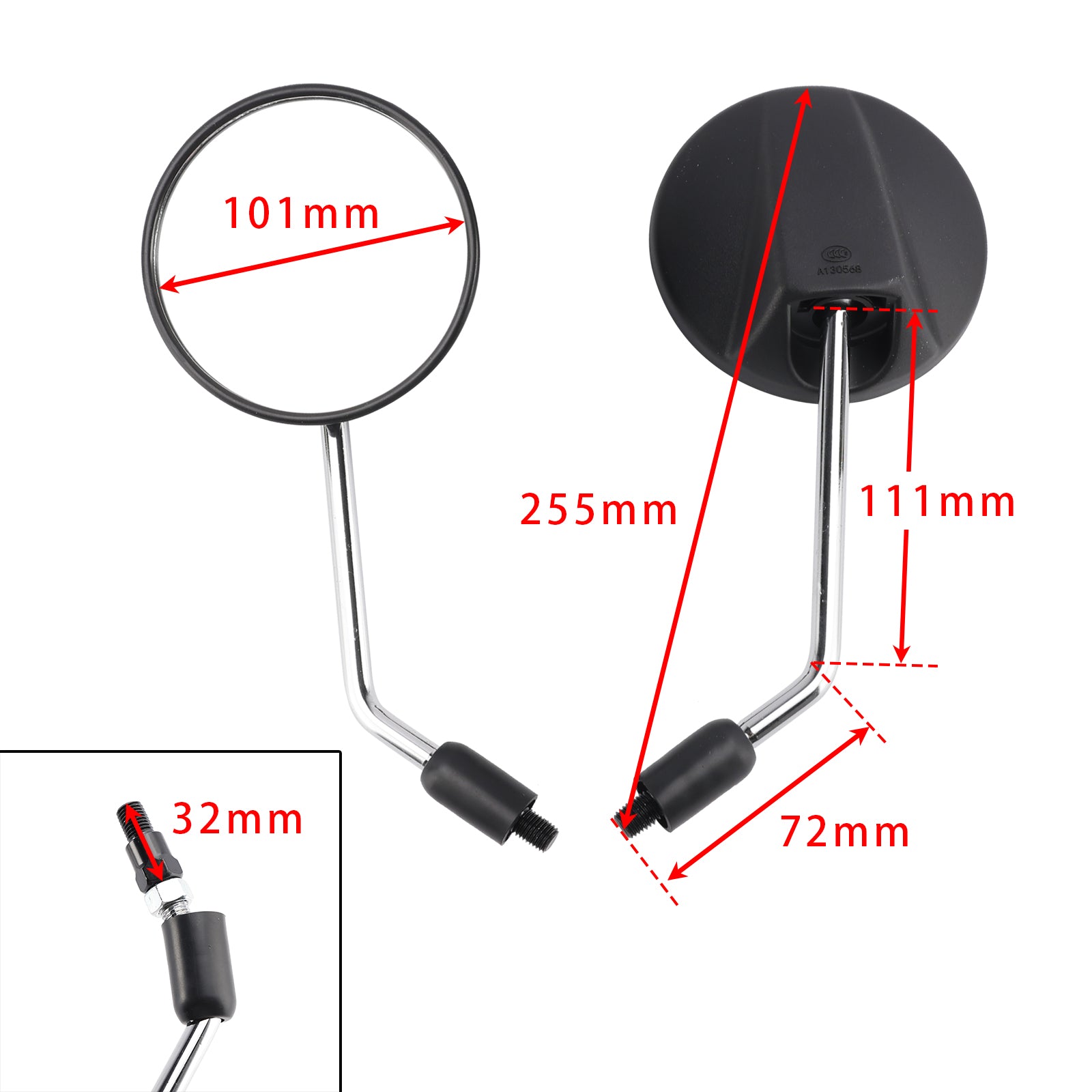 Bakvy speglar uppsättningar för Kawasaki KLX 230/ABS 2020-2021 KLR 650 2012-2014