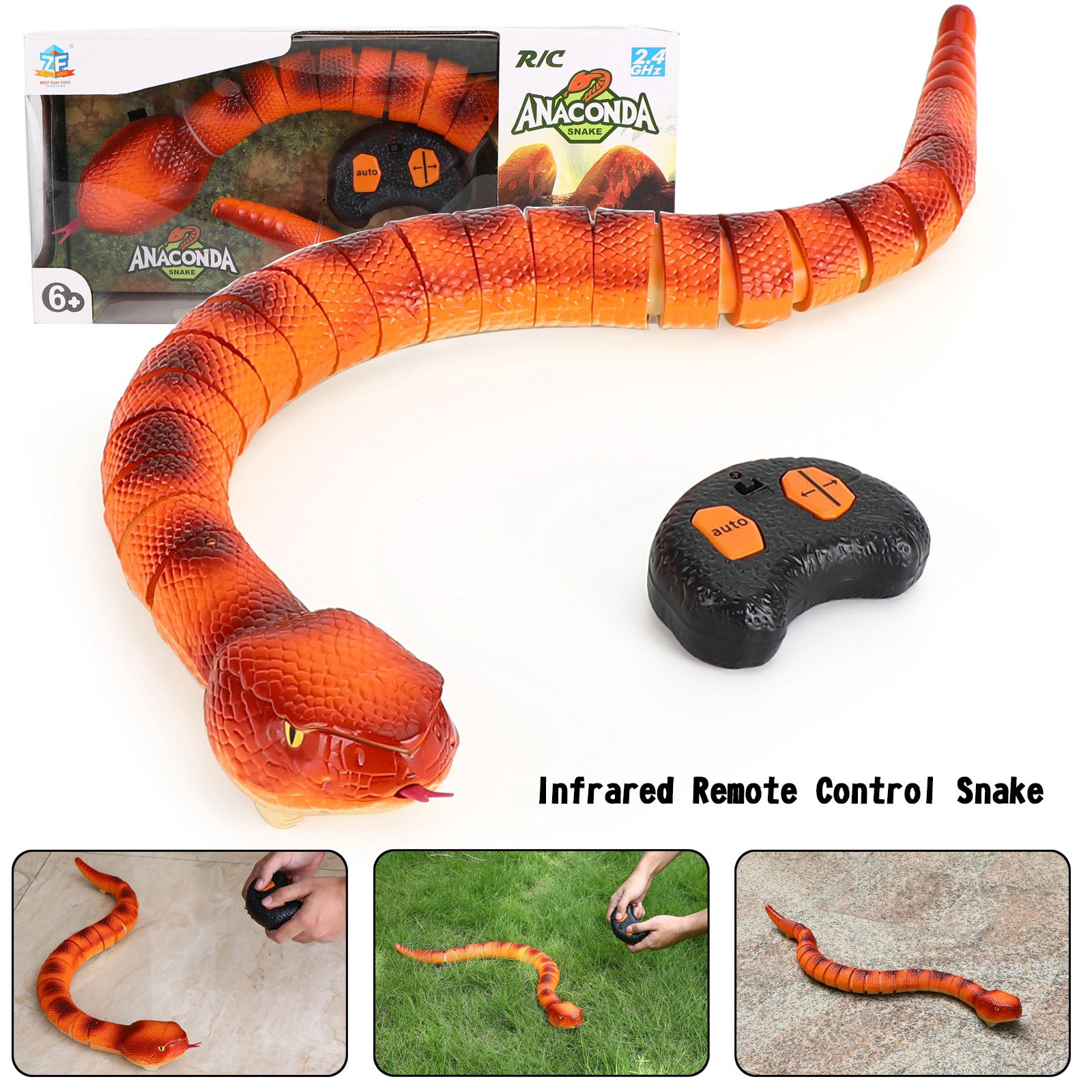 RC Anaconda serpent télécommande infrarouge Animal blague amusant jouet cadeau pour les enfants