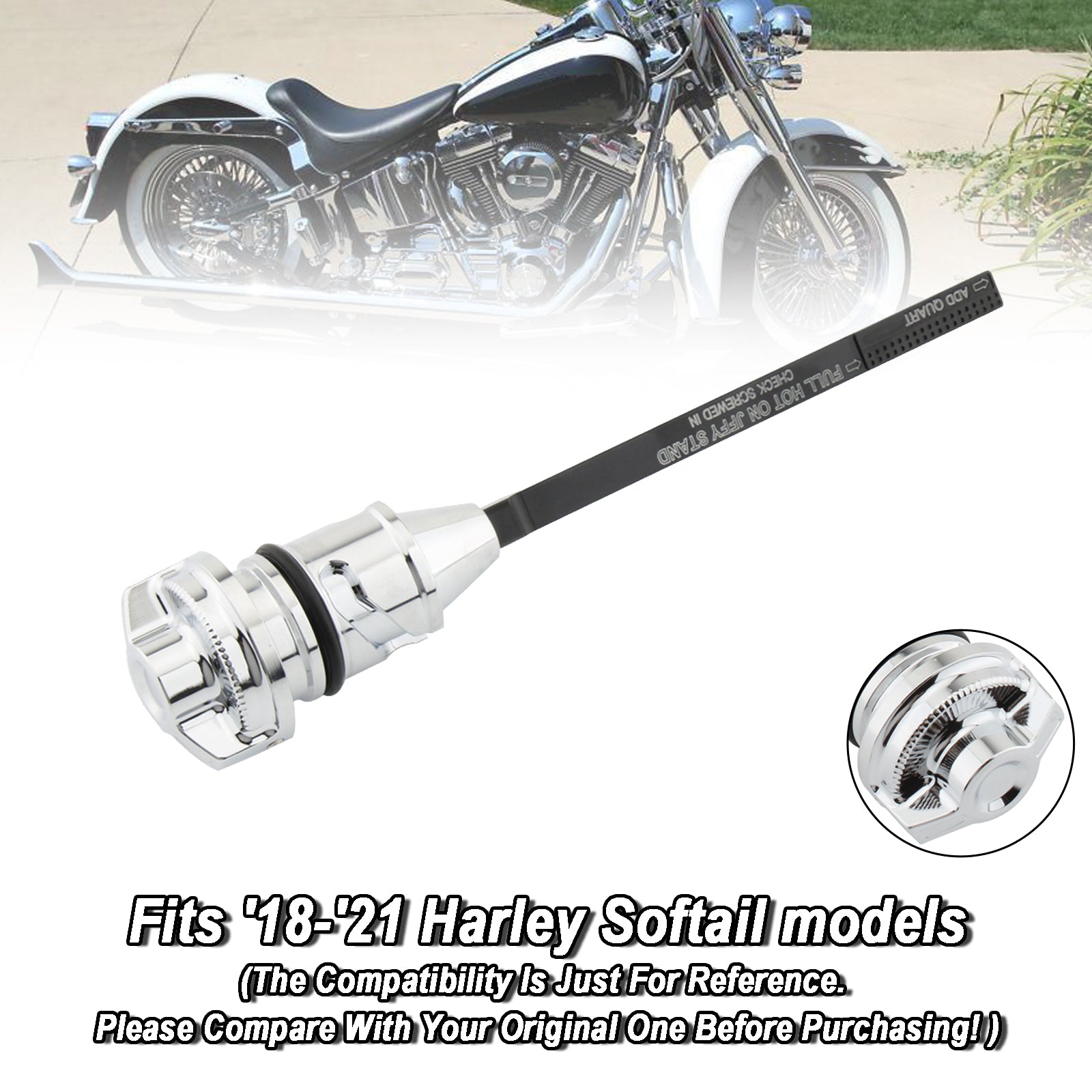 Bouchon de réservoir de jauge d'huile, bouchon adapté pour Softail Breakout Fat Boy 114 Street Bob 18-22