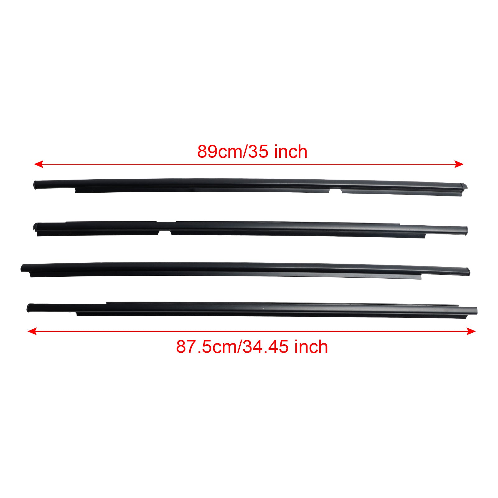 4pcs Outer Door Glass Weatherstrip Moulding For Toyota Yaris Vitz 2005-2010