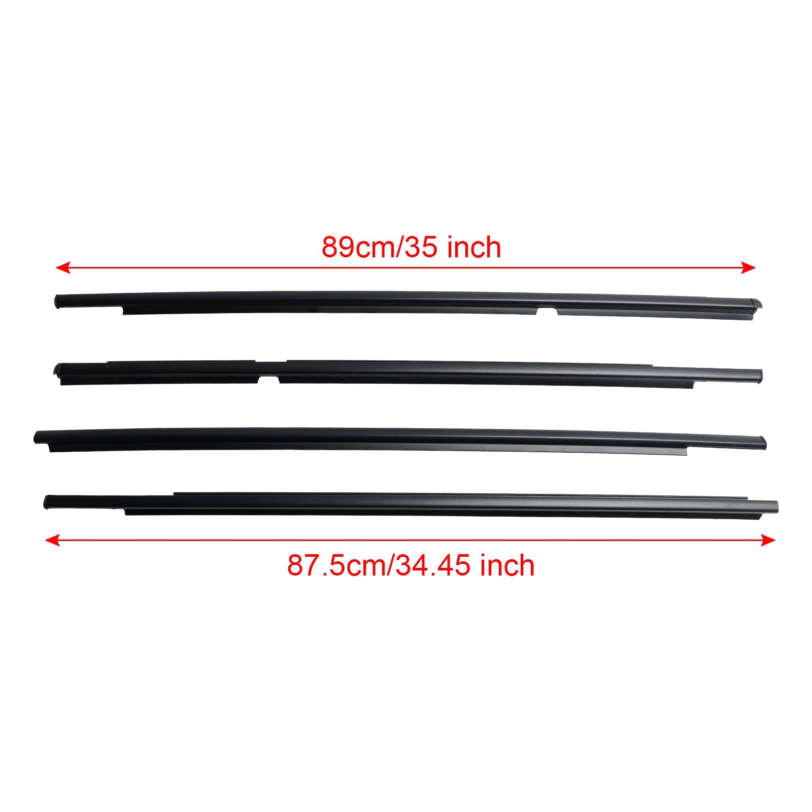 2005-2011 Toyota Yaris 4pcs Outer Door Glass Weatherstrip Moulding 68160-52110