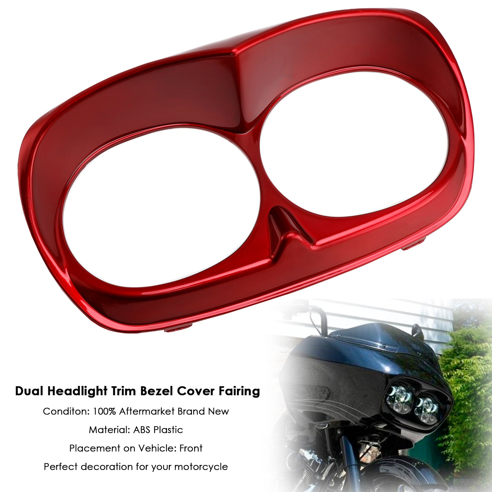 Dual Headlight Trim Bezel Cover Fairing For Road Glide 1998-2013