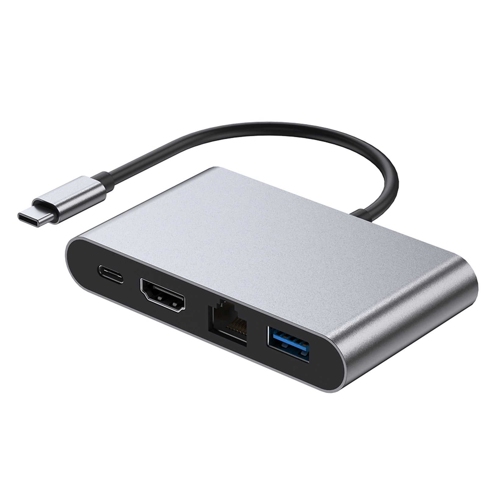 Station d'accueil 4 en 1 TYPE-C vers RJ45 100M HDMI USB3.0 PD Interface pour MacBook