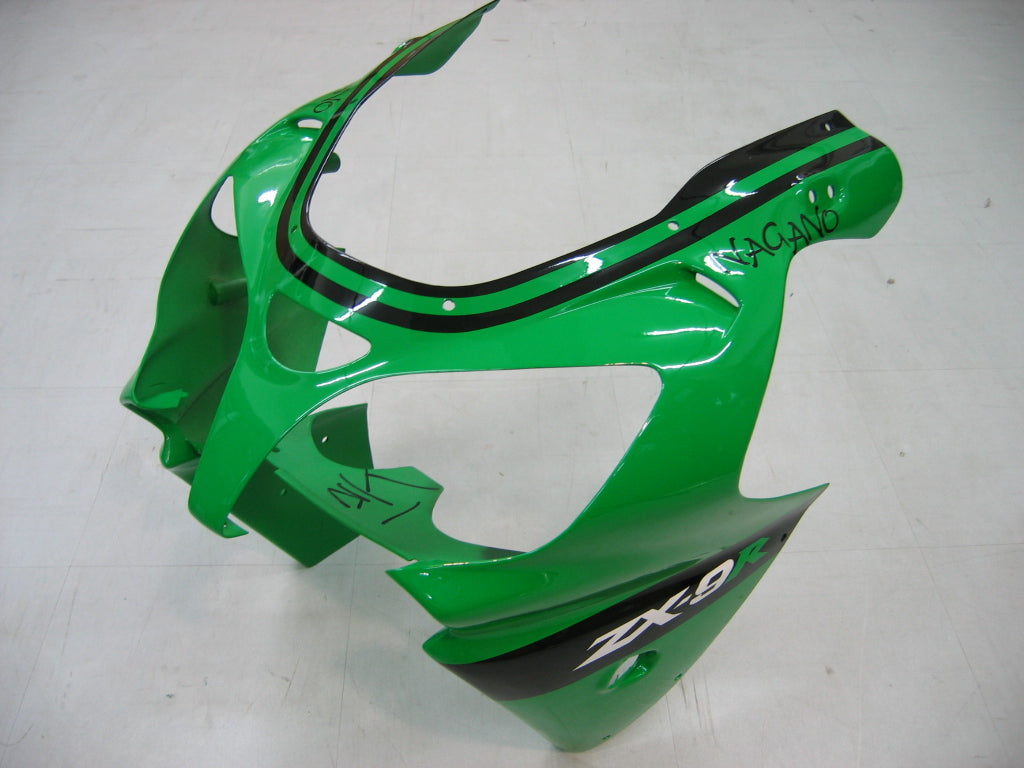 2000-2001 Kawasaki ZX 9R Fairings Green Black No.14 ZX9R Racing Generic