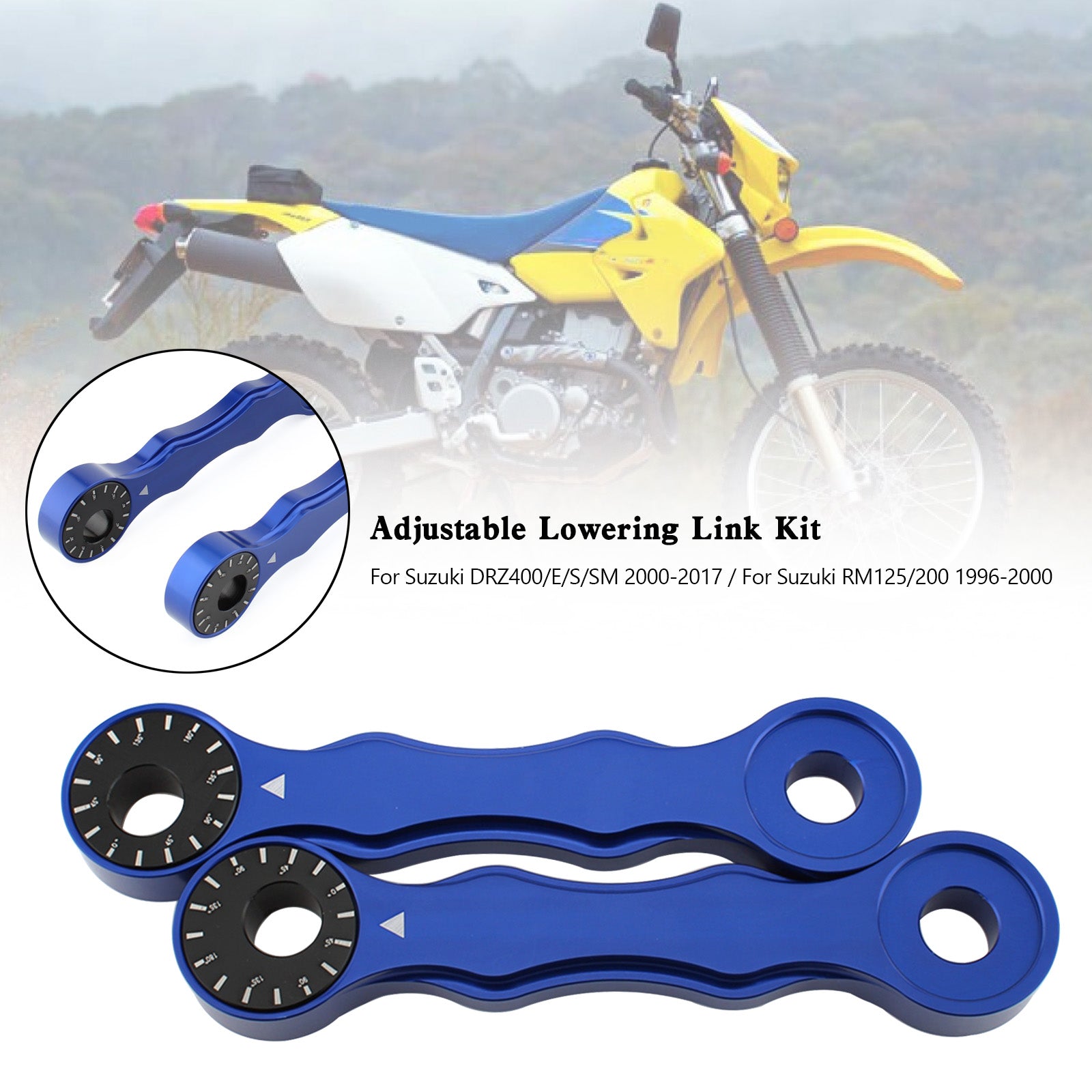 Adjustable Lowering Link Kit For Suzuki DRZ400/E/S/SM 00-17 RM125/200 96-00 Blue