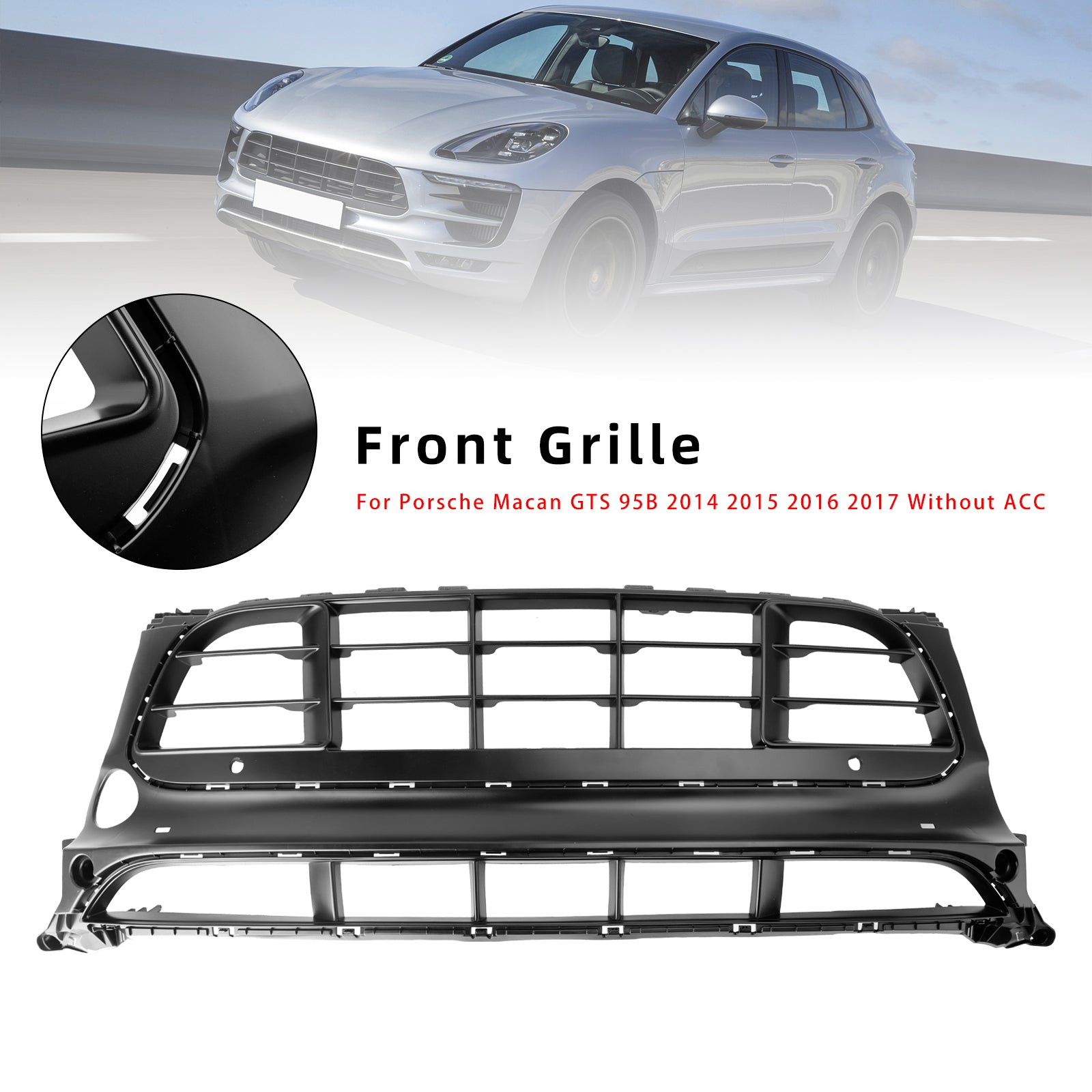 2014-2017 Porsche Macan GTS 95B voorbumpergrillrooster 95B807683-AG-0K1