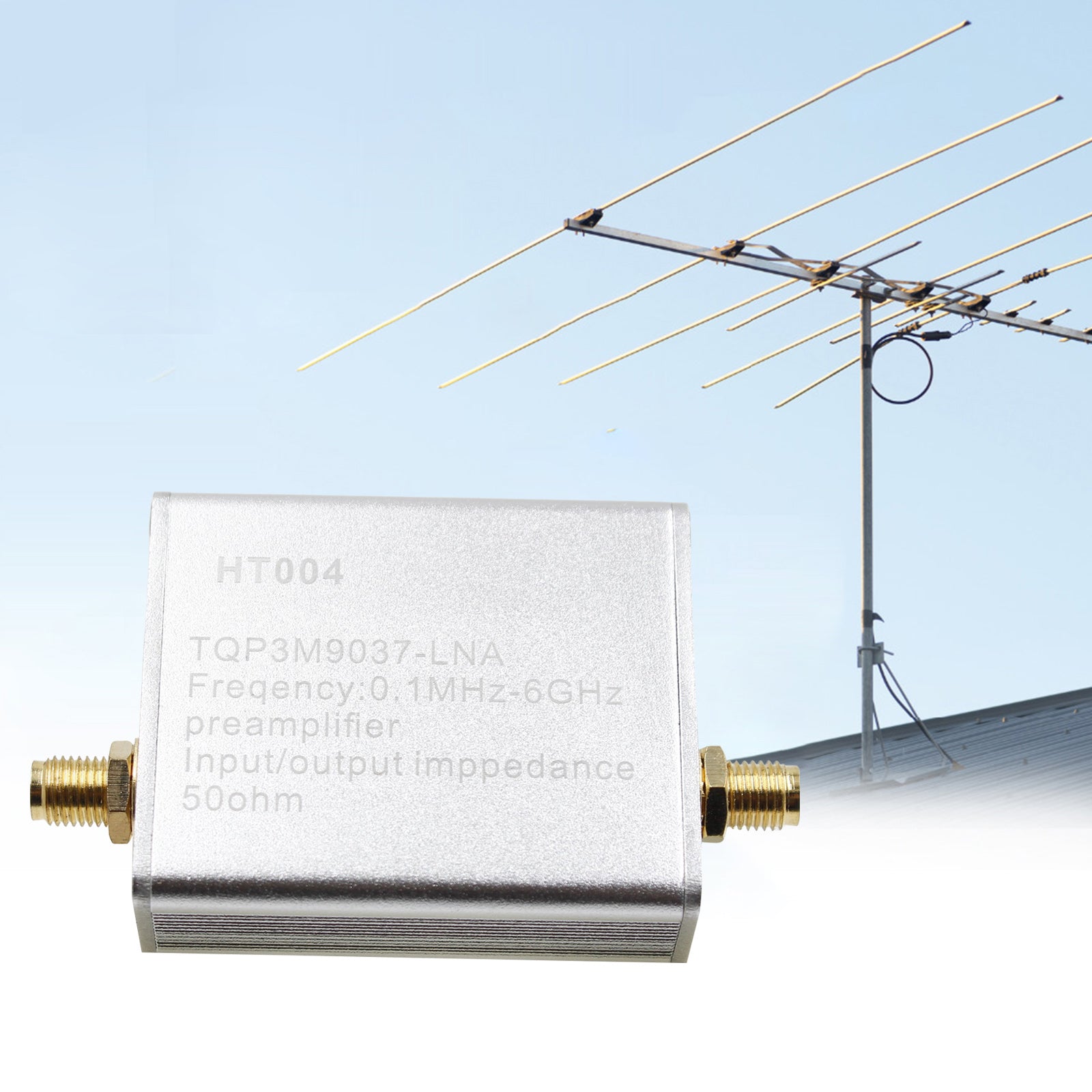 Amplificateur à faible bruit pleine bande 100K-6GHz, préamplificateur de puissance à Gain élevé 20dB HT004