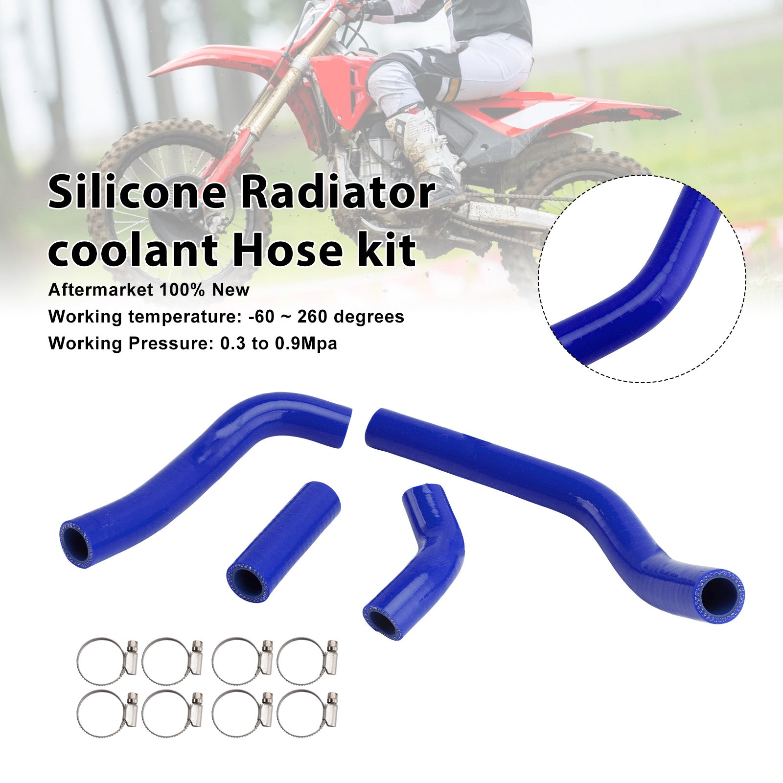 Silicone Radiator coolant Hose kit Fit For Honda CRF450R RX RWE 21-25