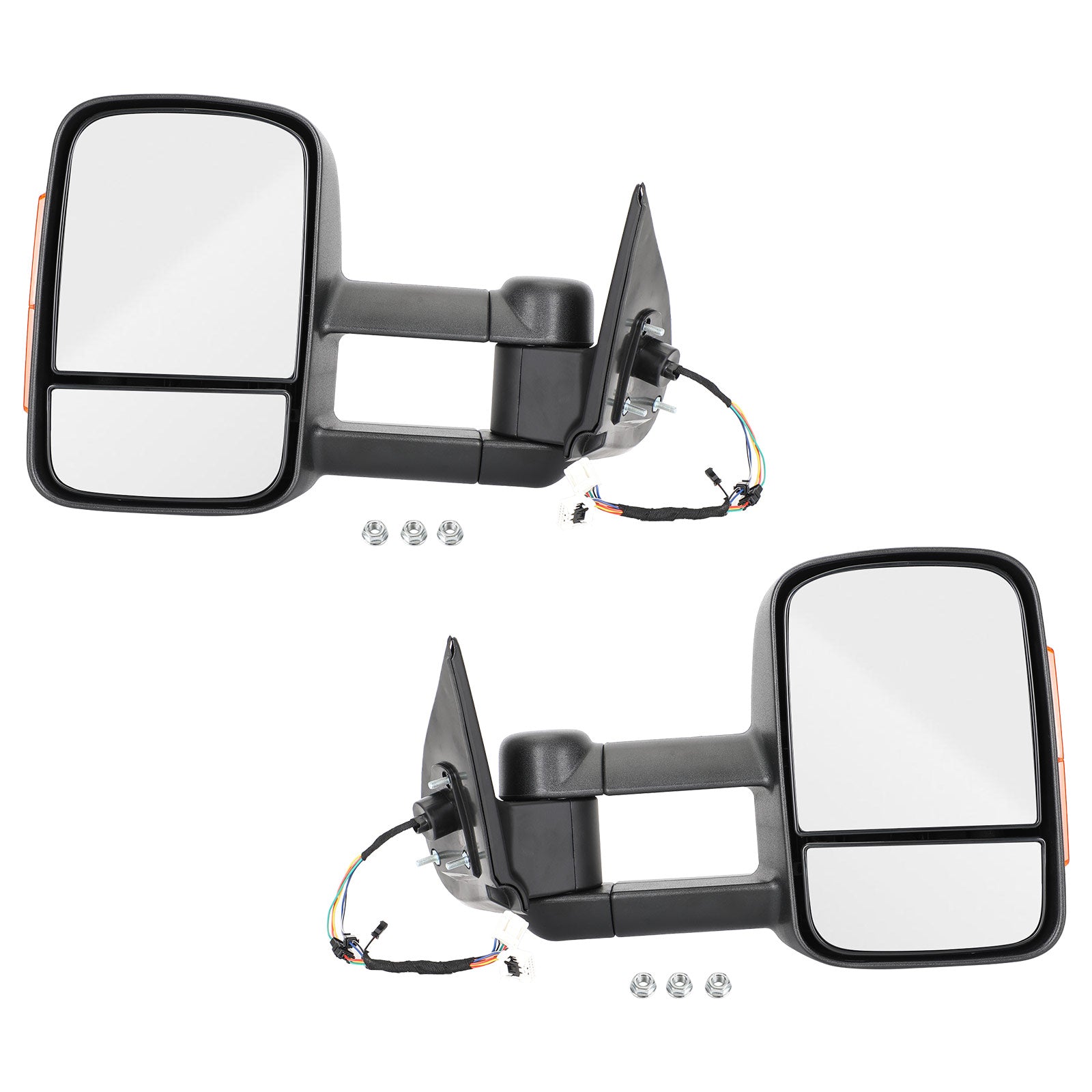 2015+ Pair Mitsubishi Triton Electric Extendable Towing Mirrors for Black