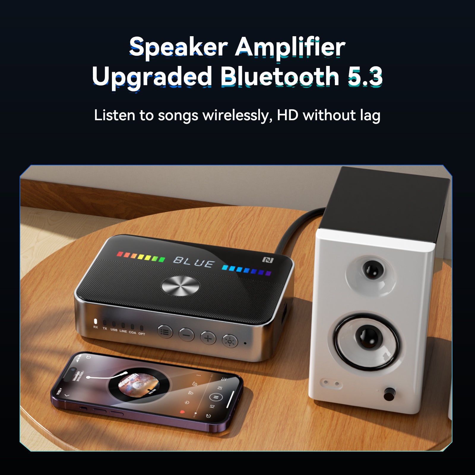 Récepteur Bluetooth 5.3, adaptateur Bluetooth NFC, transmetteur HIFI à Fiber optique coaxiale