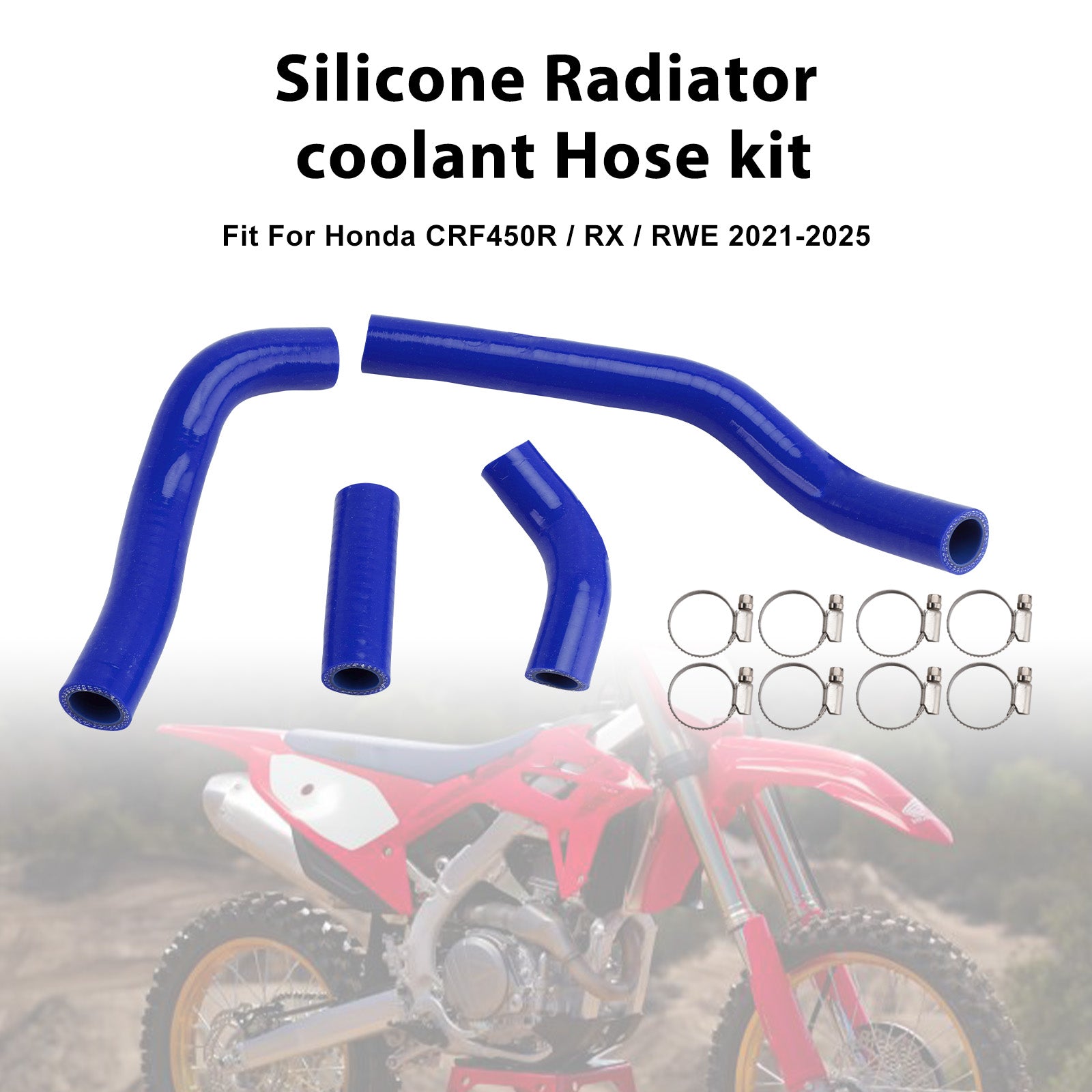 Silicone Radiator coolant Hose kit Fit For Honda CRF450R RX RWE 21-25