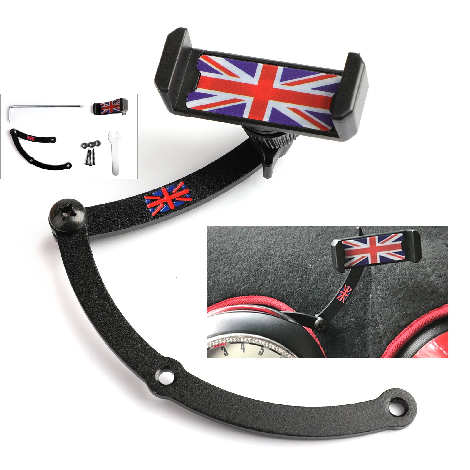 Mini Cooper R55/56/57/60/61 B Union Jack support de téléphone portable de voiture support pliant